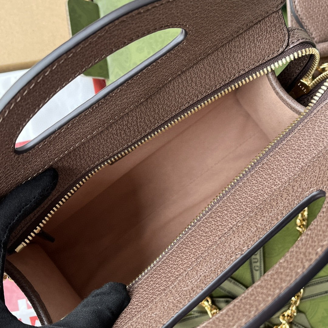 gg Ophidia Web 10in 26cm Black Small Tote Bag