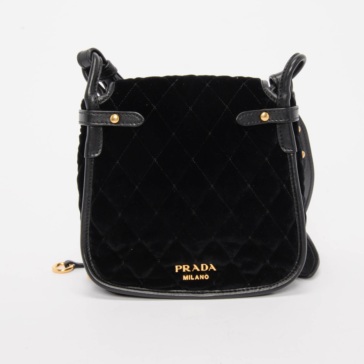 Prada Velvet Velluto Impuntu Corsaire Bag Quilted Black Travel Bag