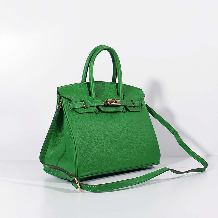 Hermes Luxury Cm Birkin Bag Togo With Strap Leather Green Travel Bag