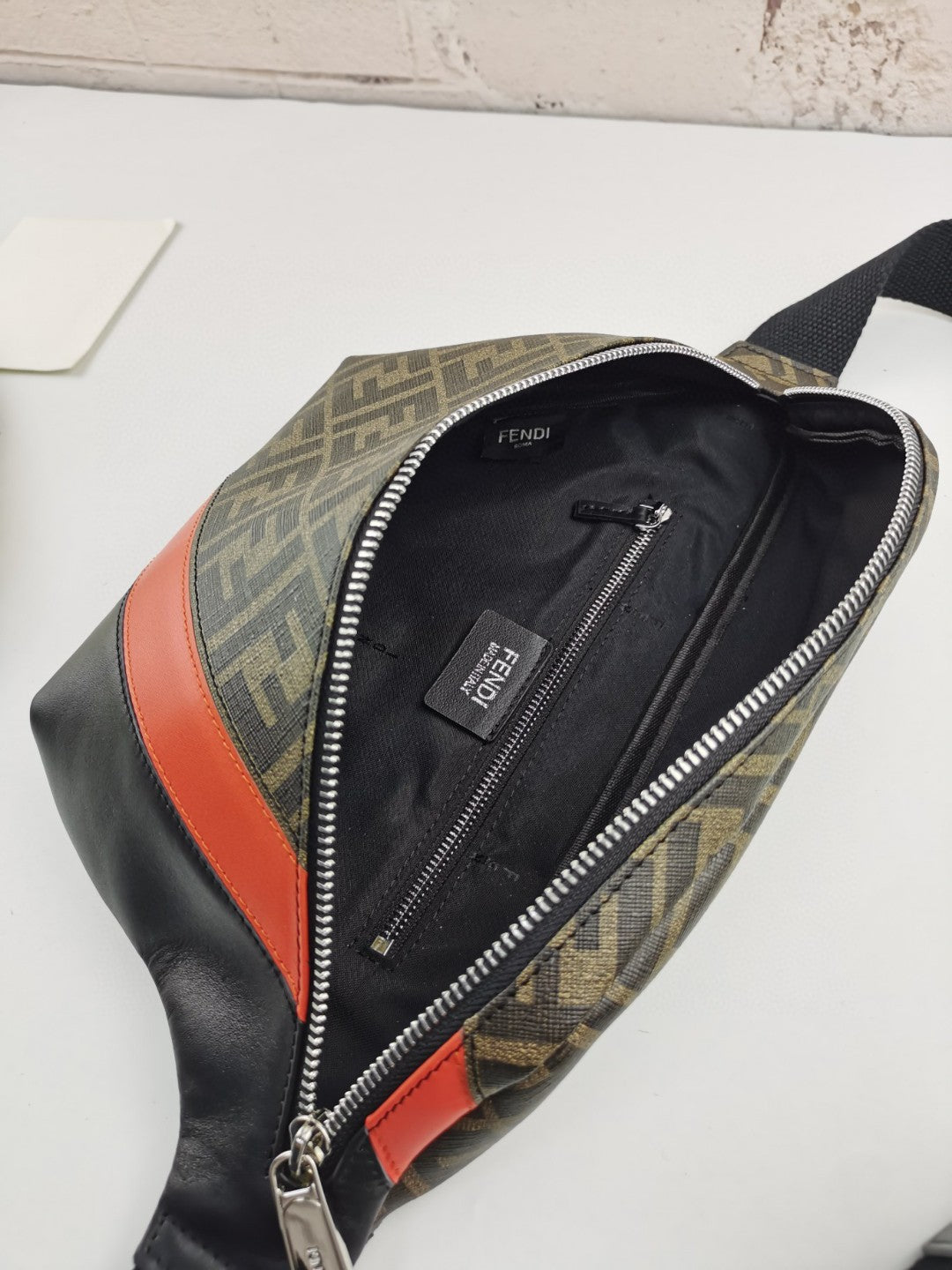 Fendi Top QualityTop Quality Belt Khaki Orange FF Accessory