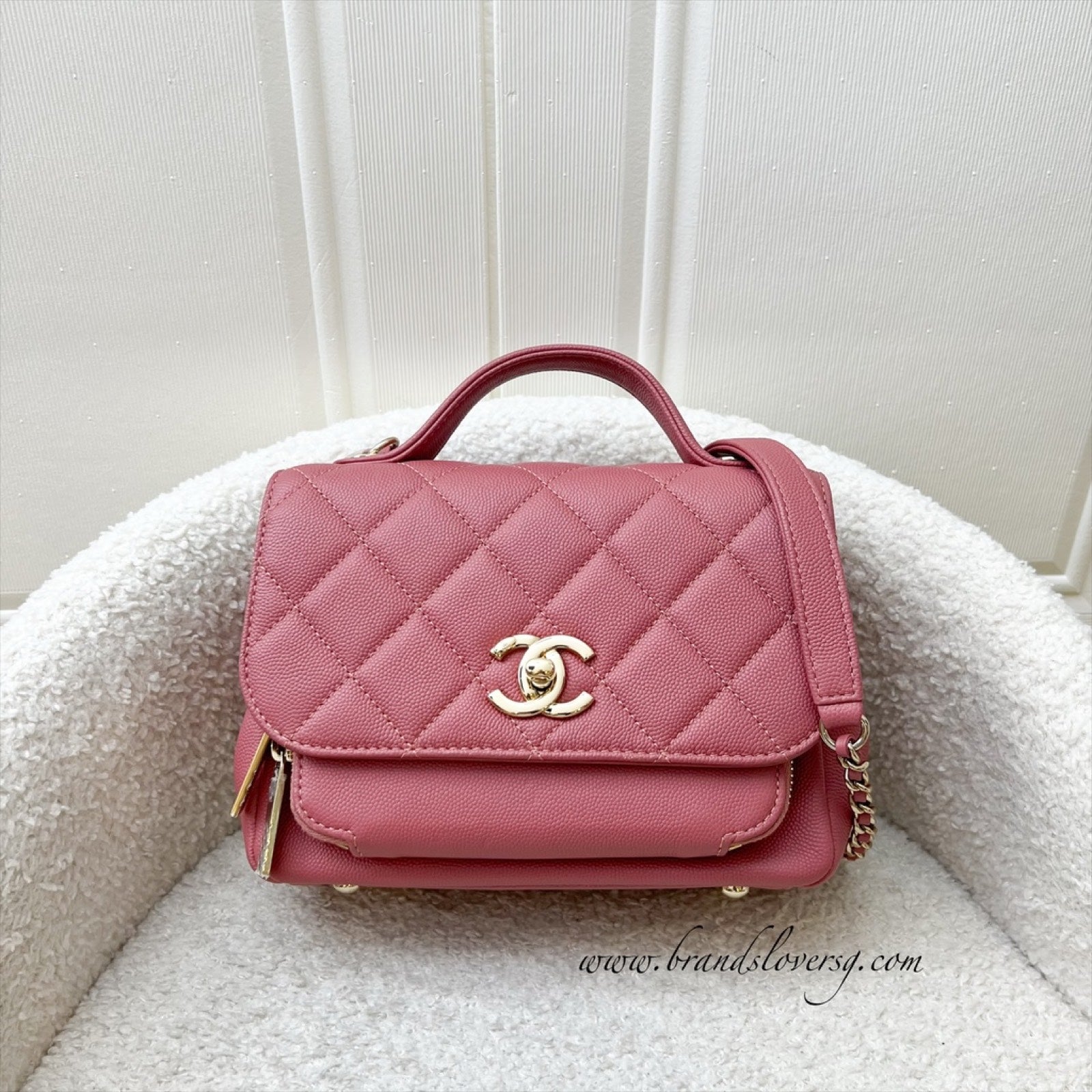 Chanel Small Business Affinity Flap In Pink Caviar And Lghw Bag