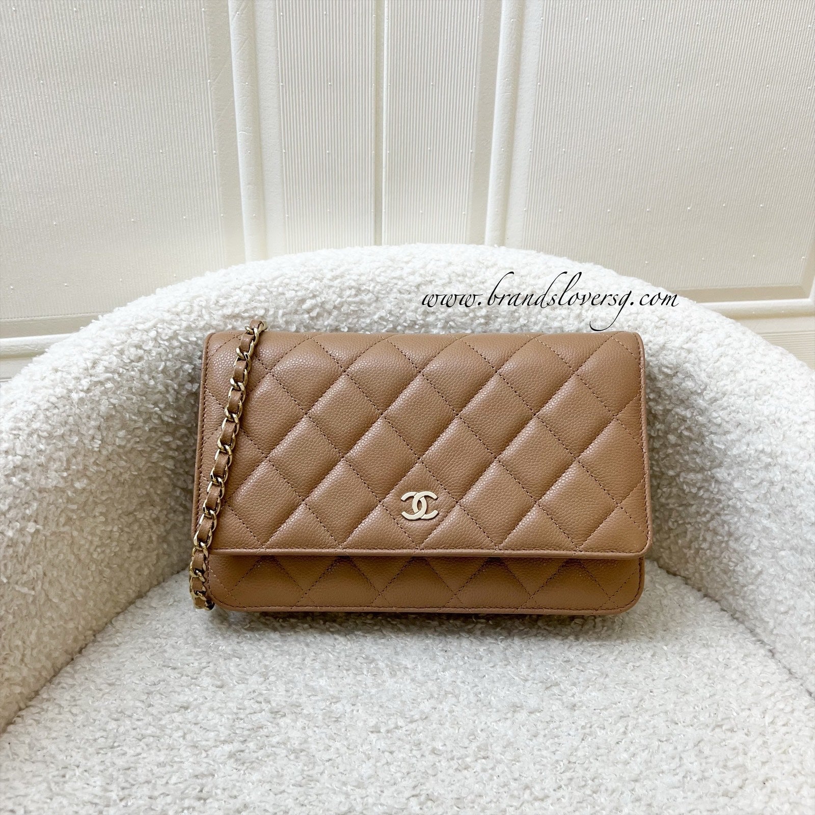 Chanel Classic Wallet on Chain WOC in 23B Dark Beige Caviar and Lghw ( ) Handbag