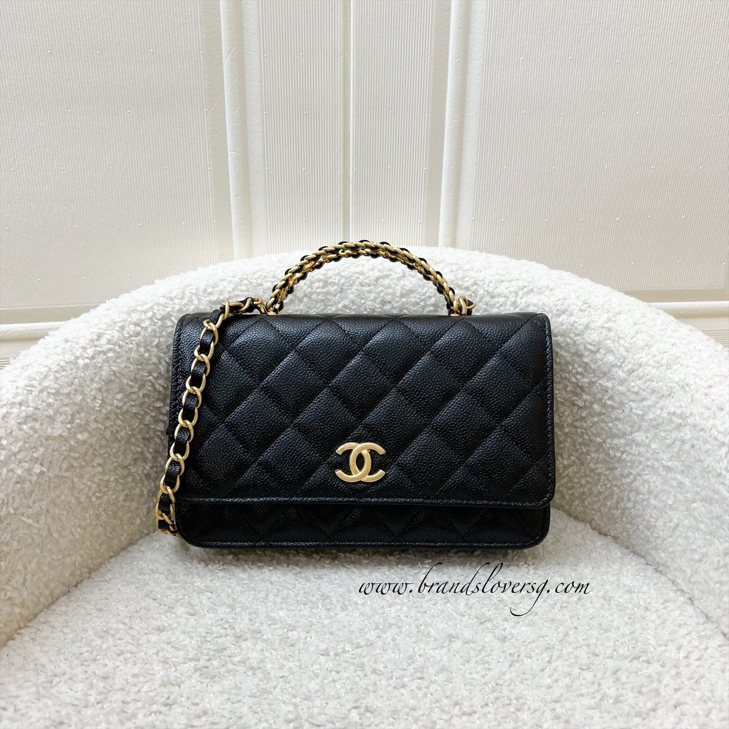 Chanel 22S "Pick Me Up" Wallet On Chain Woc In Black Caviar Aghw ( ) Bag