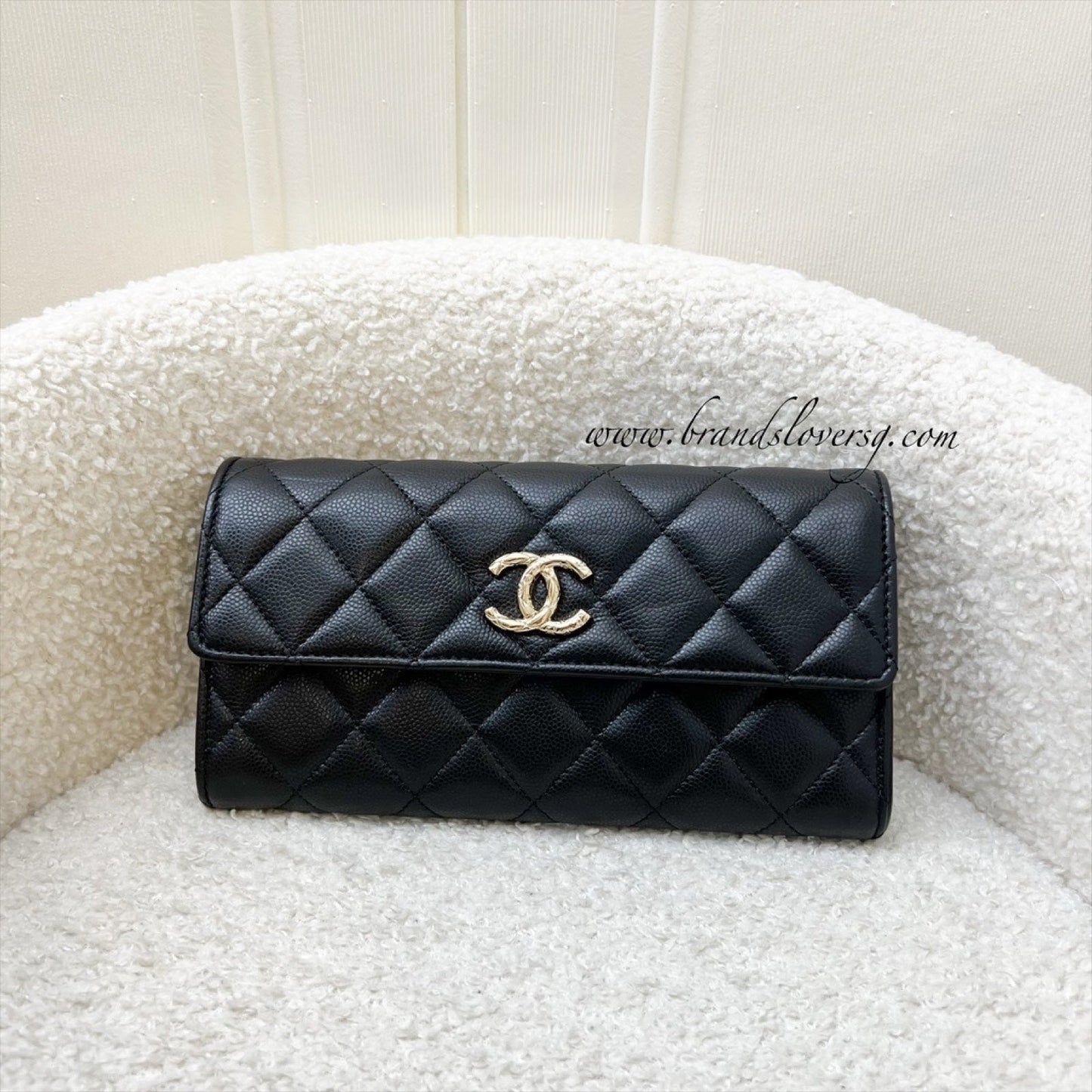Chanel 24A Long Wallet In Black Caviar And Lghw ( ) Bag