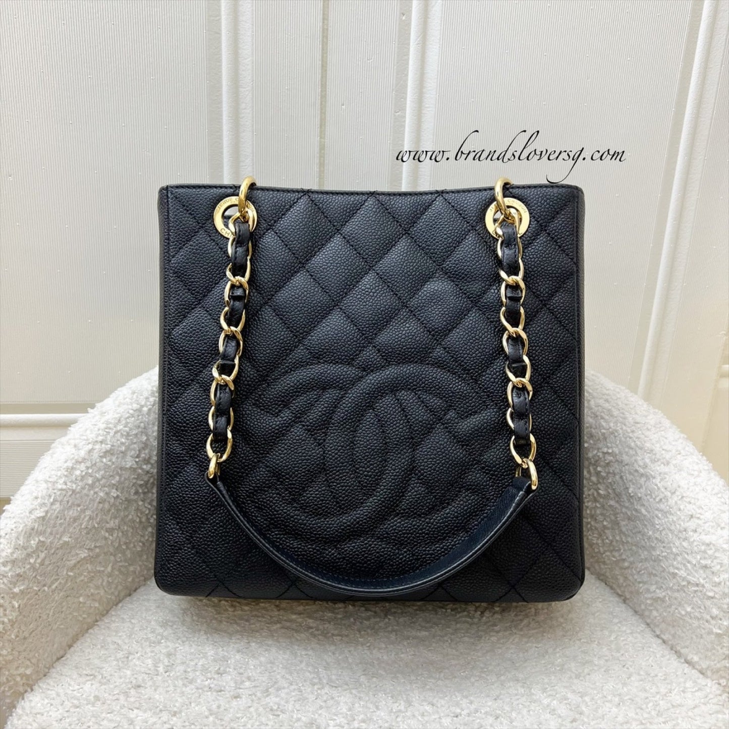Chanel Petite Shopping Tote Pst In Black Caviar And Ghw (model: A50994) 2
