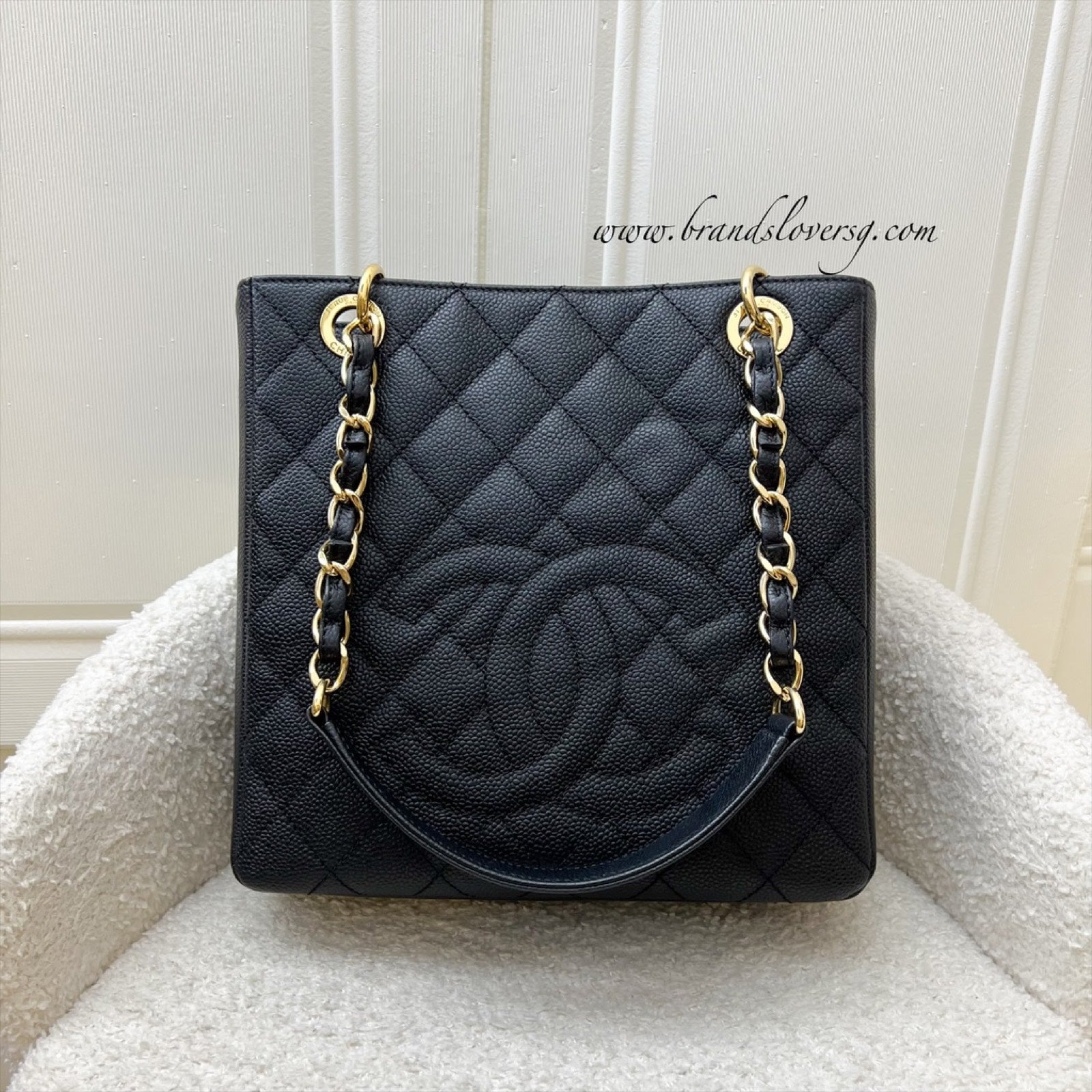 Chanel Petite Shopping Tote Pst In Black Caviar And Ghw (model: A50994) 2