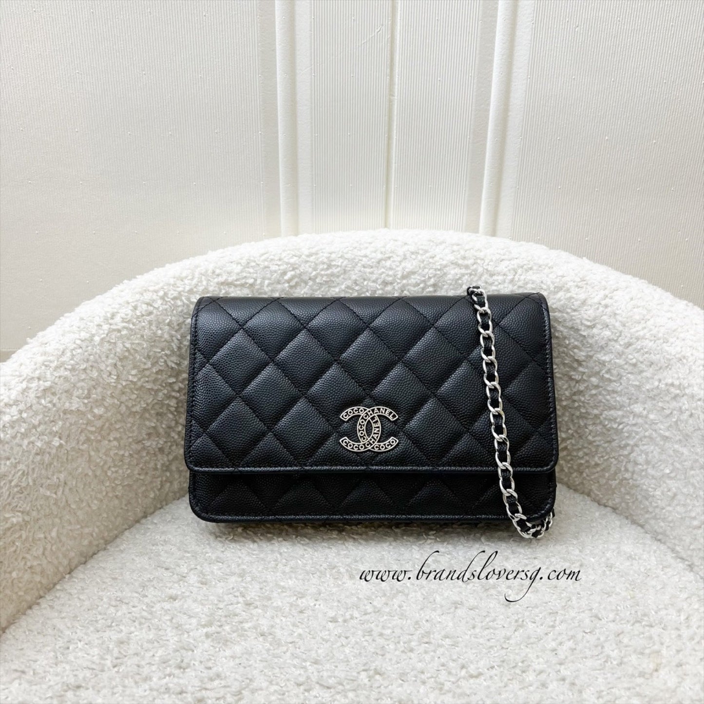 Chanel 25P Wallet On Chain Woc In Black Caviar And Shw ( ) Bag