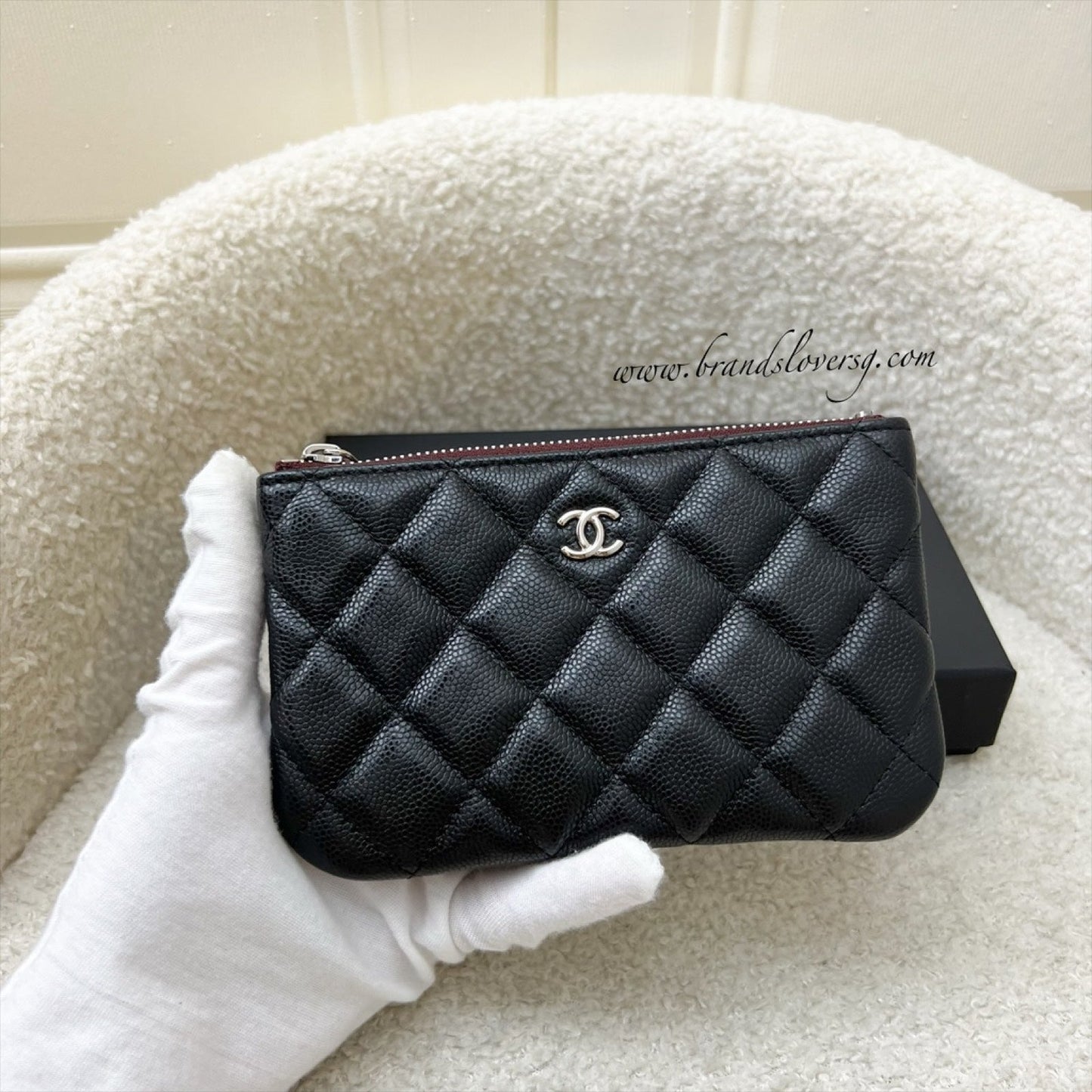 Chanel Mini O-Case Pouch In Black Caviar And Shw ( ) Bag