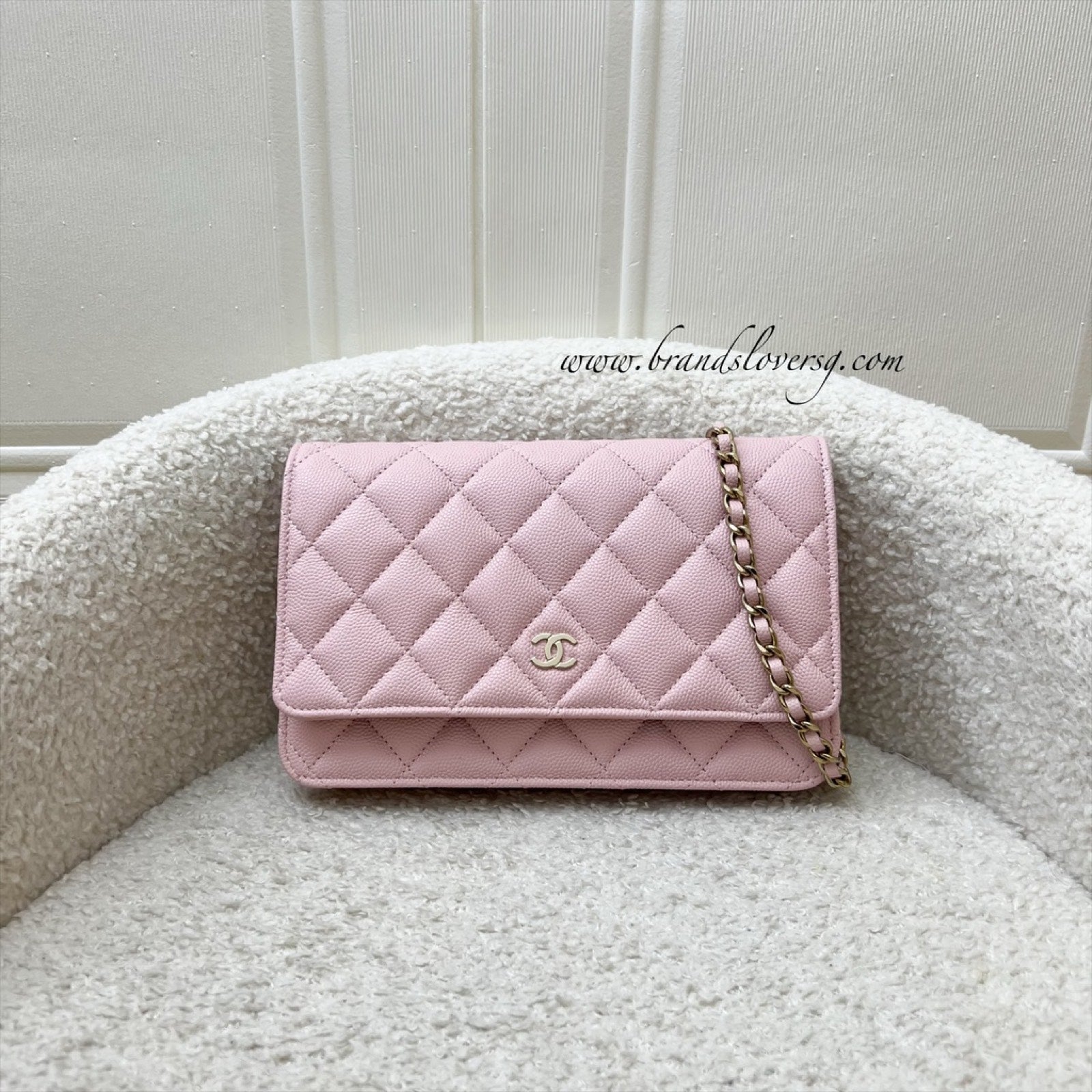 Chanel [Bn - Local Set - Dec ] Classic Wallet On Chain Woc In 22B Pink Caviar Lghw ( ) Bag
