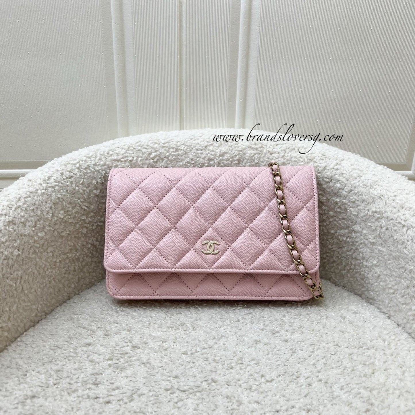 Chanel [bn Local Set Dec 2022] Classic Wallet on Chain WOC in 22B Pink Caviar Lghw ( ) Handbag