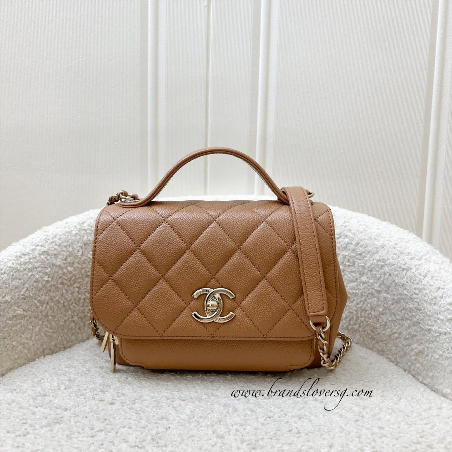 Chanel Small Business Affinity Flap In 21P Caramel Caviar And Lghw ( ) Bag