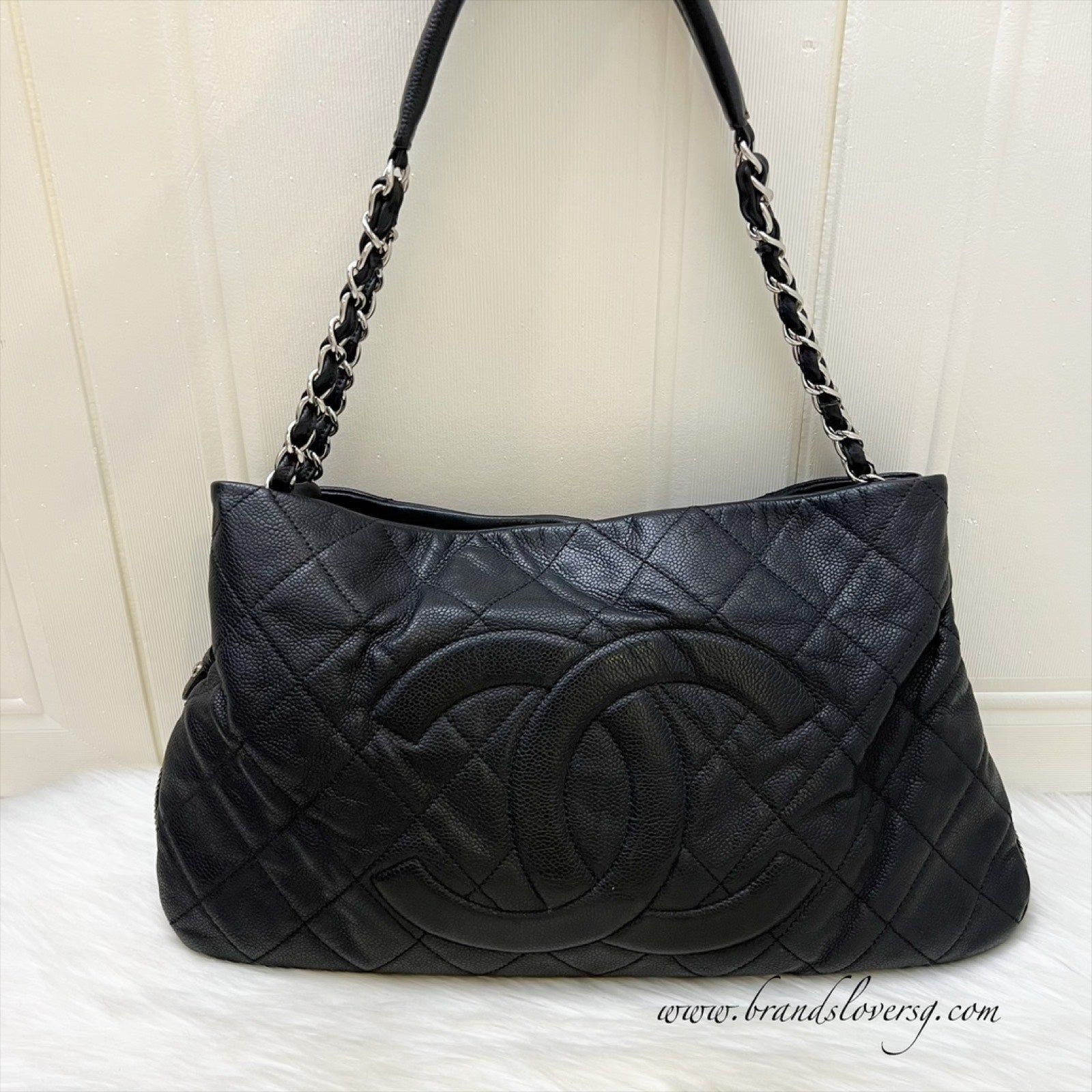 Chanel Timeless CC Tote Bag In Black Caviar And Shw