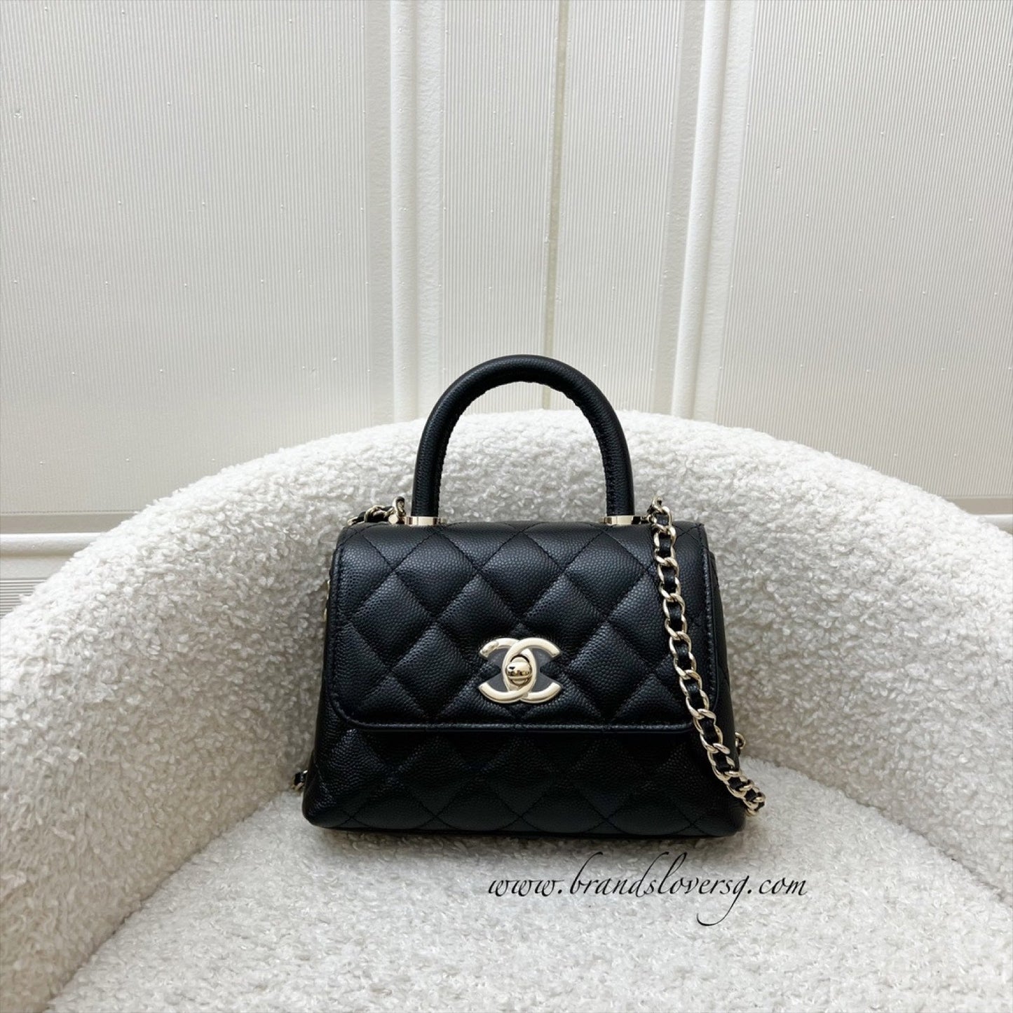 Chanel Micro Coco Handle Flap Bag In Black Caviar And Lghw (AP4244) 2