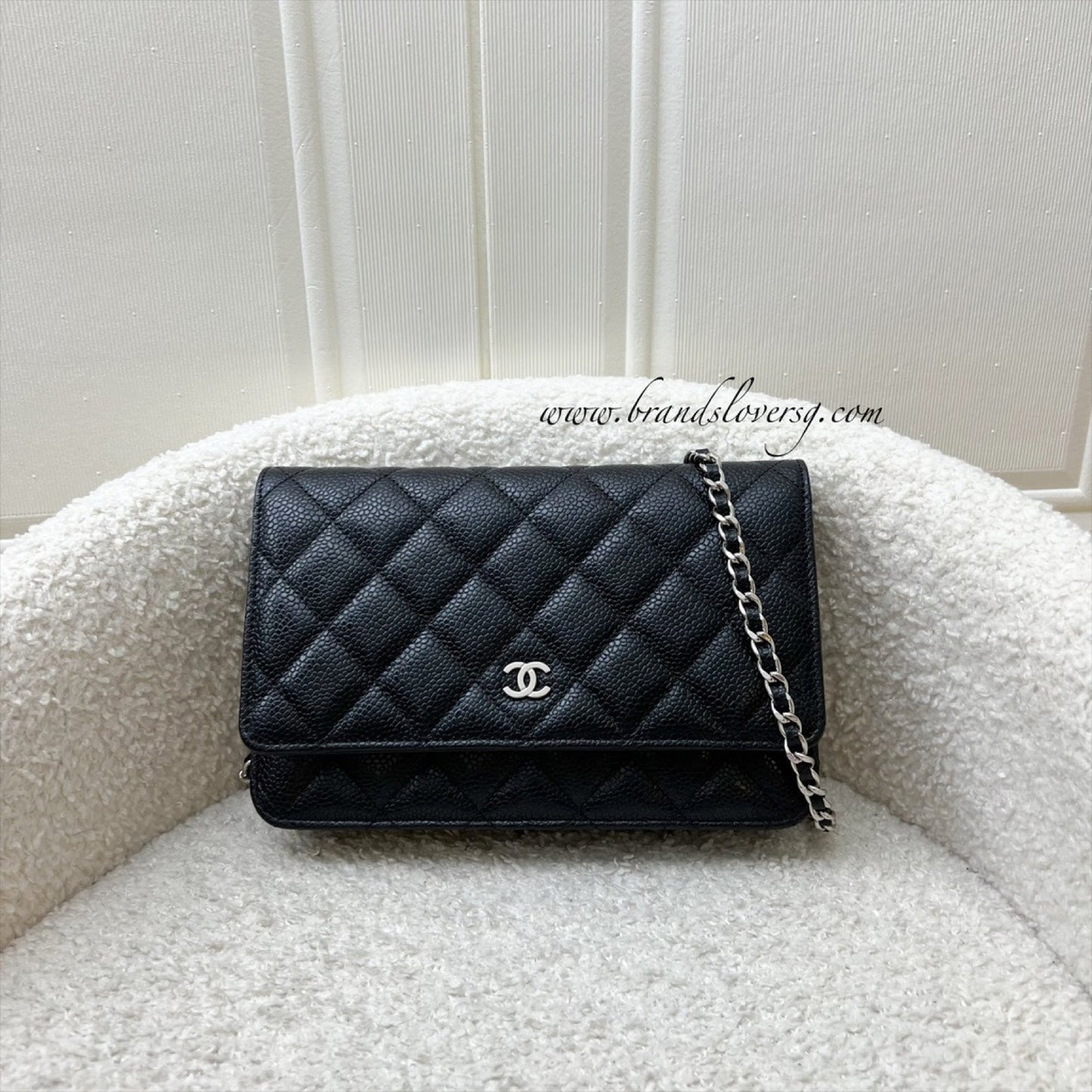 Chanel Classic Wallet on Chain WOC in Black Caviar and SHW