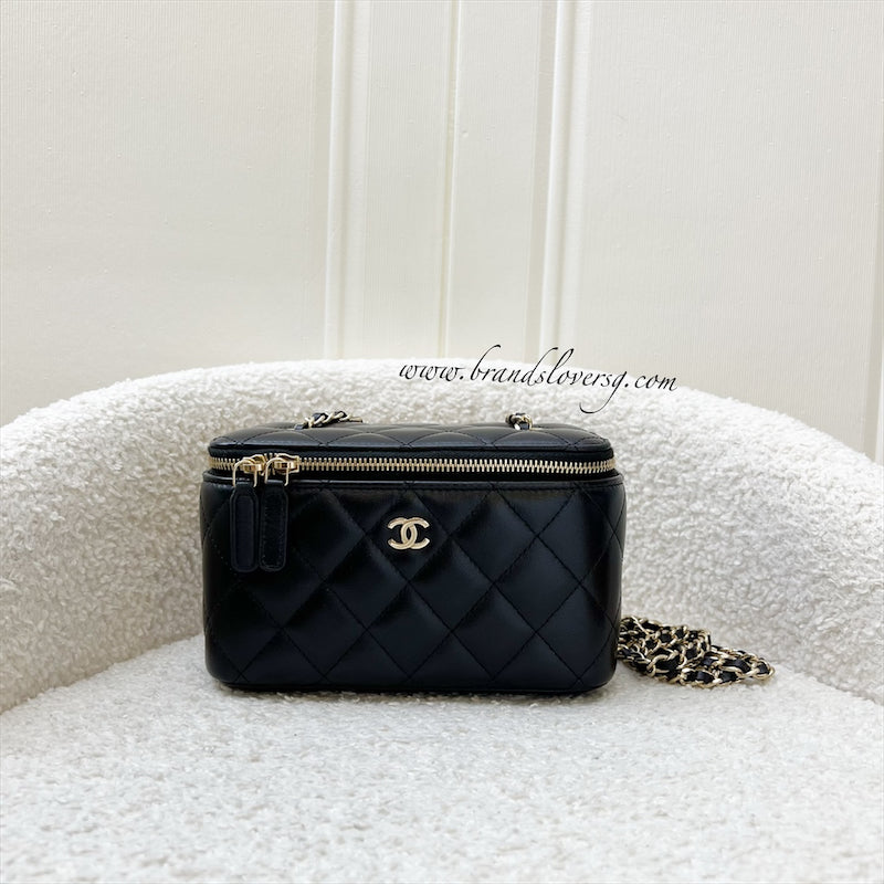 Chanel Small Vanity in Black Lambskin and LGHW (Model: AP1341)
