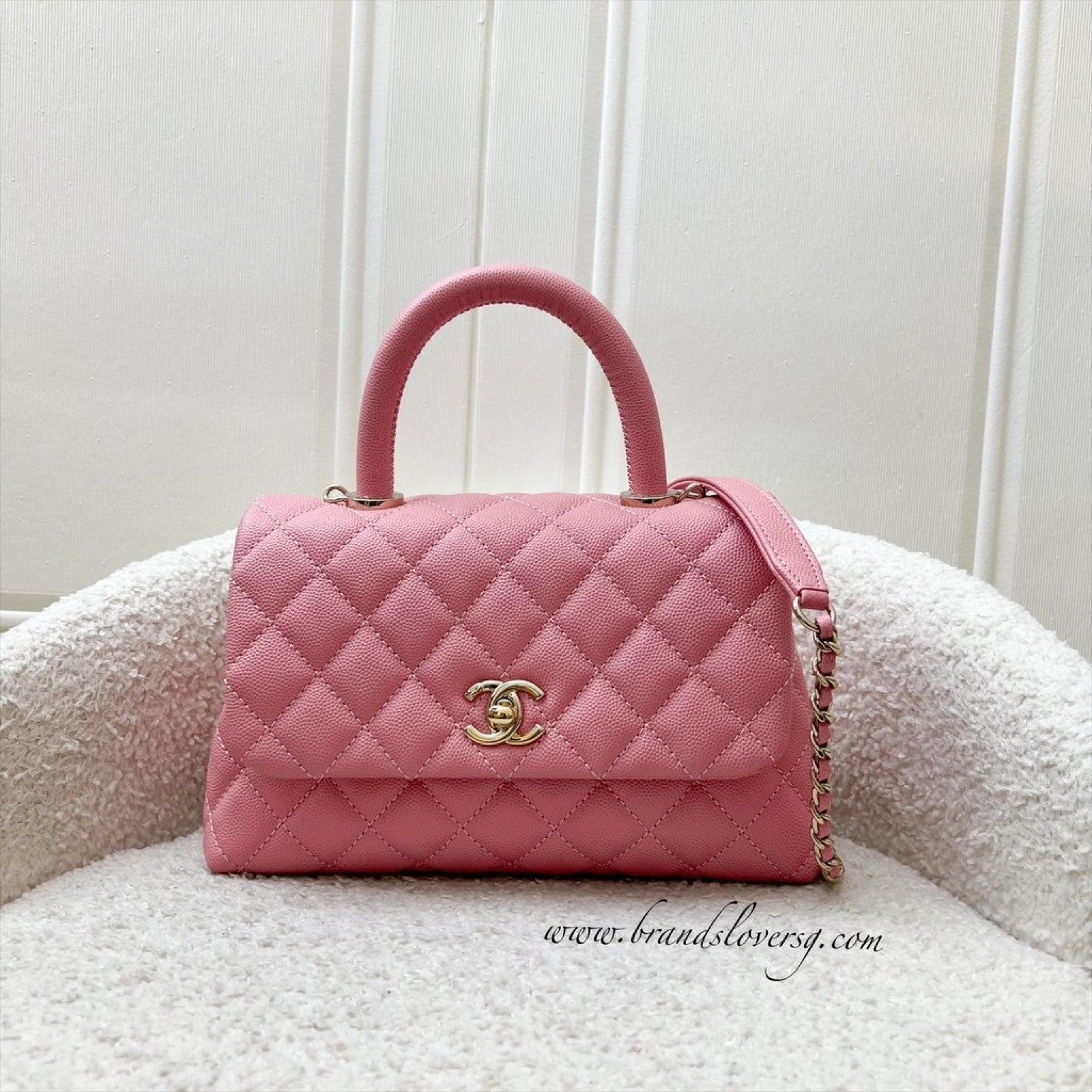Chanel Small 24Cm Coco Handle Flap In 20A Pink Caviar And Lghw ( ) Bag