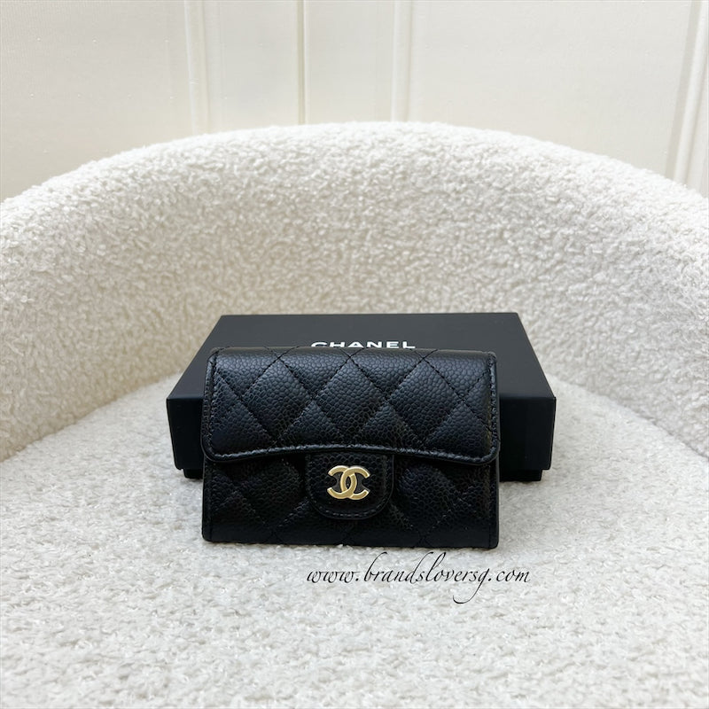 Chanel Classic Snap Card Holder in Black Caviar and Ghw ( ) Handbag