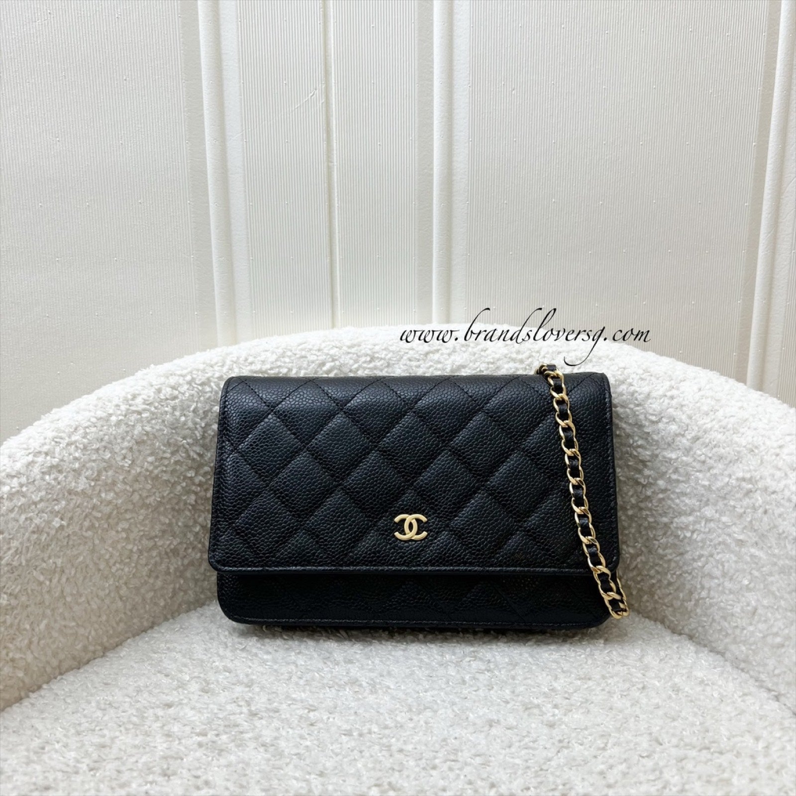Chanel Classic Wallet on Chain WOC in Black Caviar and Ghw Handbag