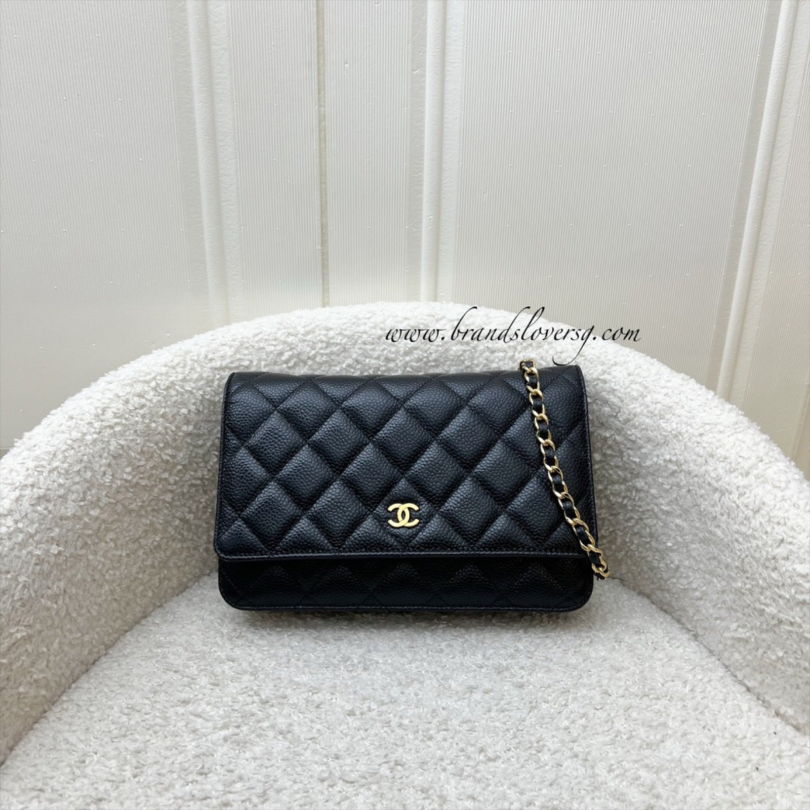 Chanel Classic Wallet on Chain WOC in Black Caviar and Ghw Handbag