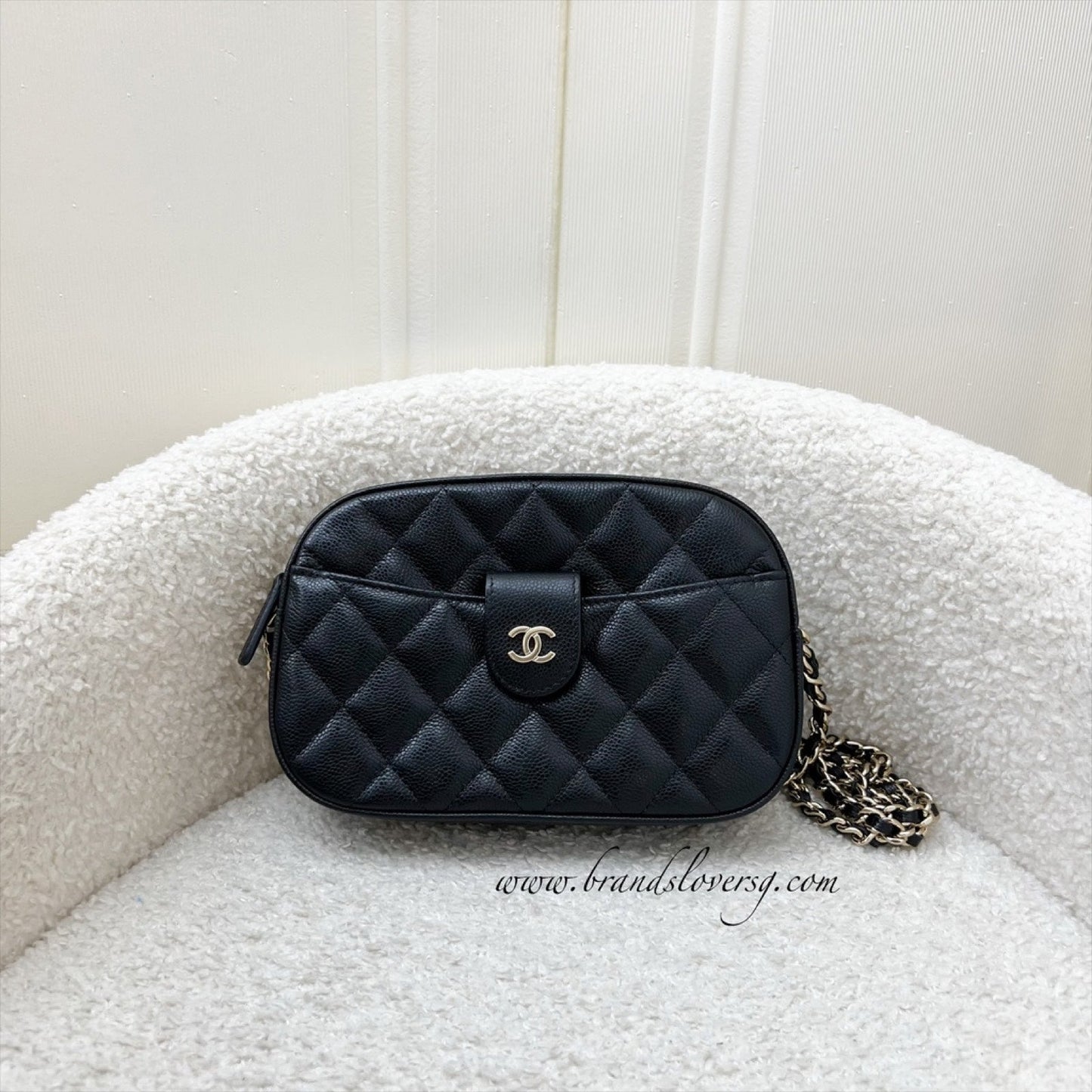 Chanel 24S Mini Camera Bag in Black Caviar and Lghw