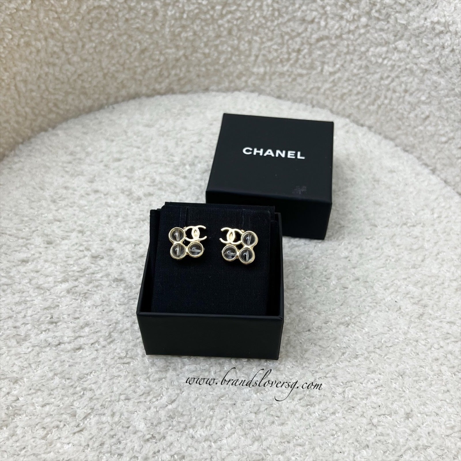 Chanel 24S Resin Bubbles Earrings in Lghw ( )