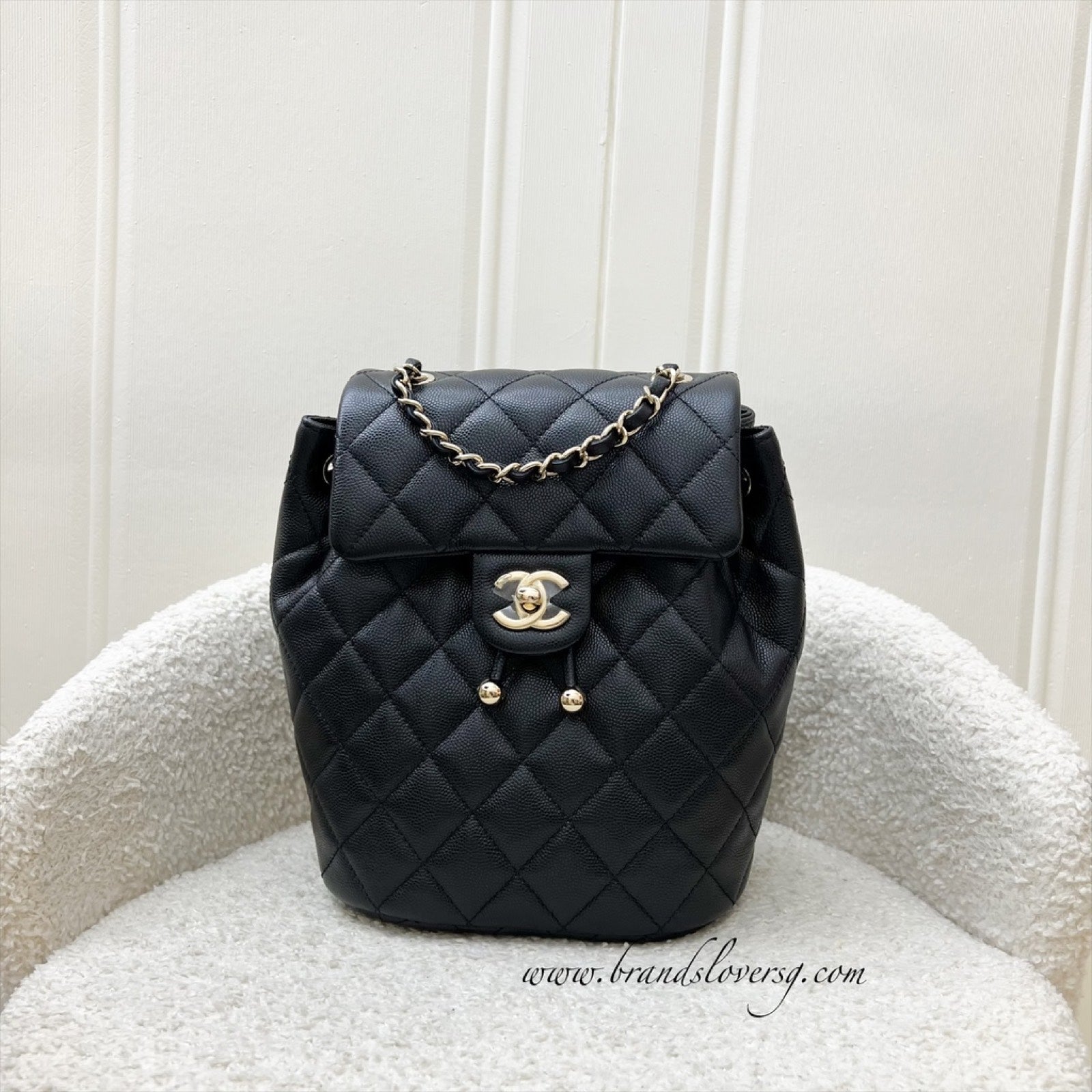 Chanel 24S Urban Spirit Backpack in Black Shiny Caviar and Lghw