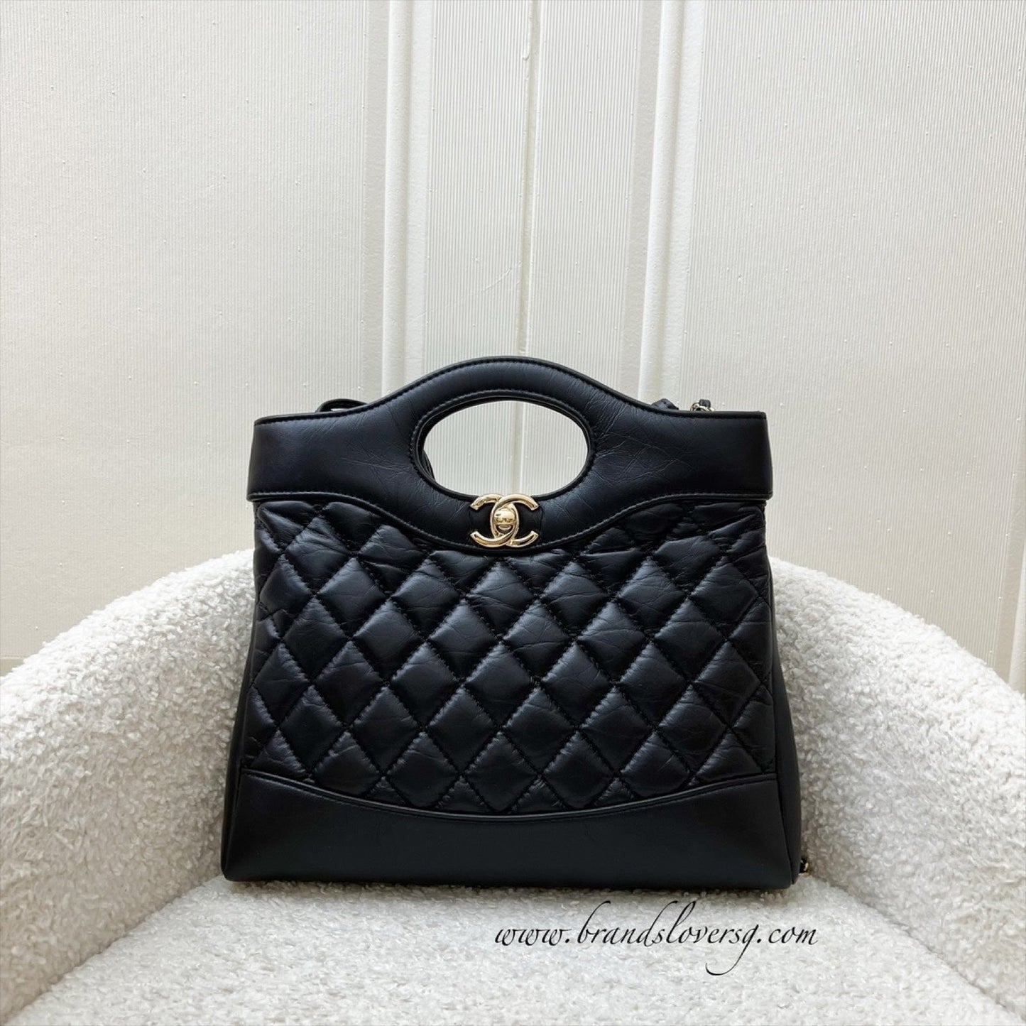 Chanel 31 Small / Mini Shopping Bag in 23A Black Matte Calfskin and Lghw