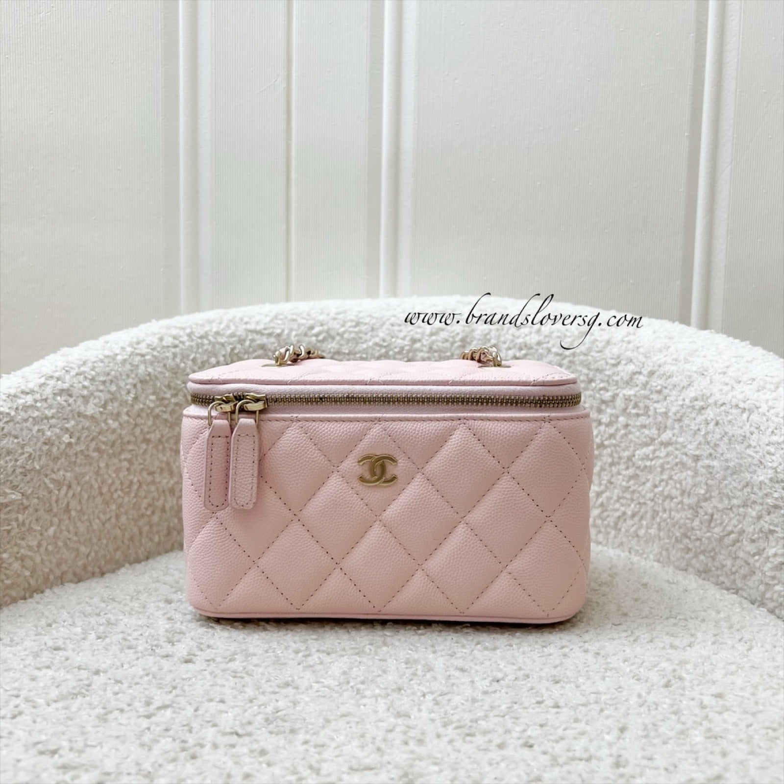 Chanel Classic Small Vanity In 22S Light Pink Caviar And Lghw