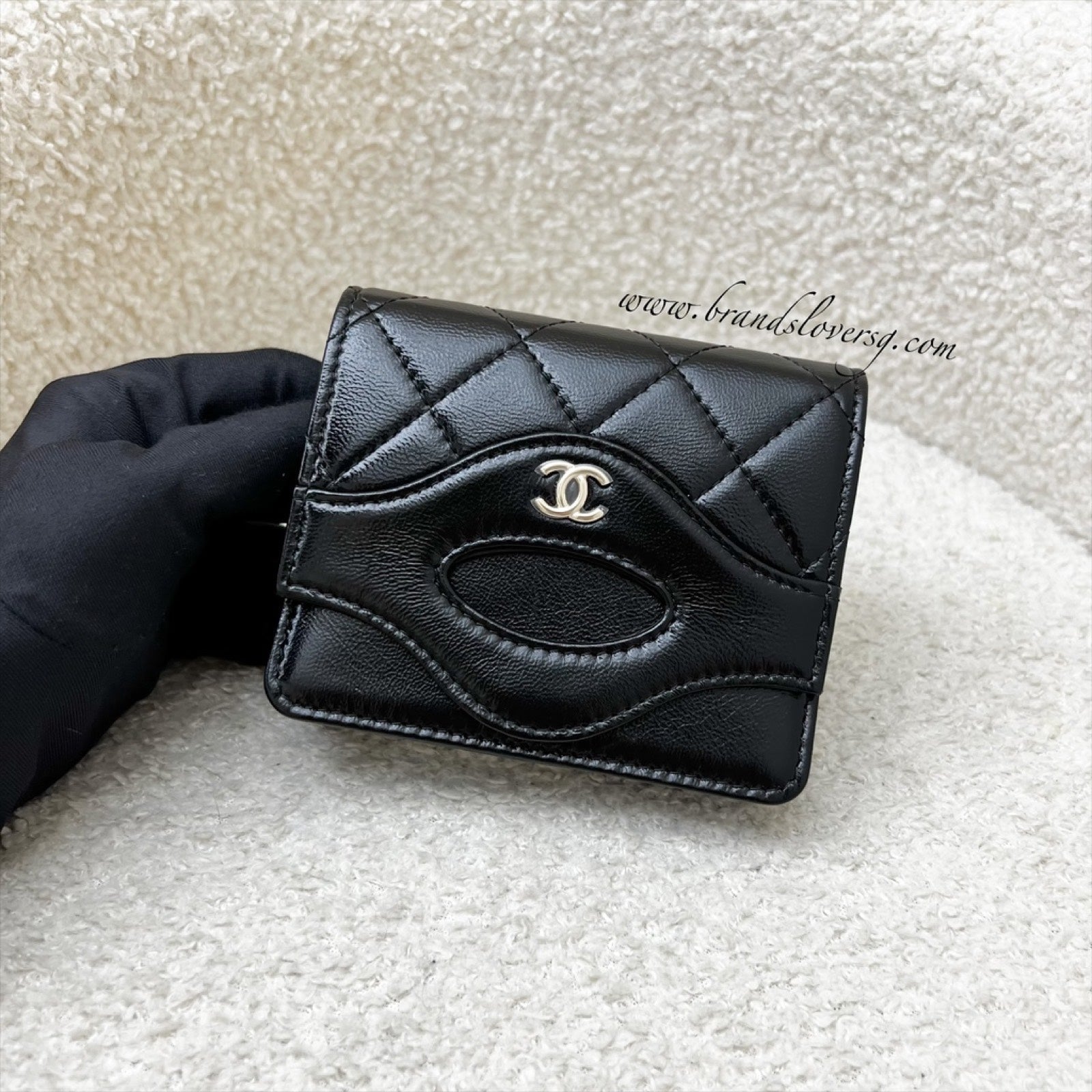 Chanel 31 Card Holder / Mini Wallet in Black Glossy Calfskin and Lghw ( ) Handbag