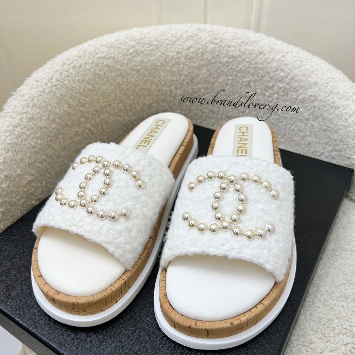 Chanel 24S Sandals in White Sz 37 (Model: G45575)