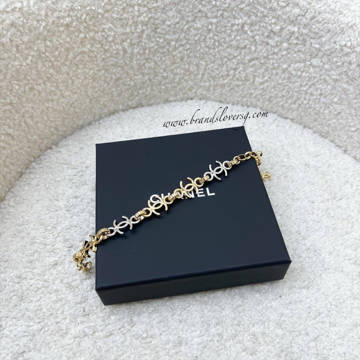 Chanel 26P CC Logos Bracelet in 2 Tone Gold and Silver Hw