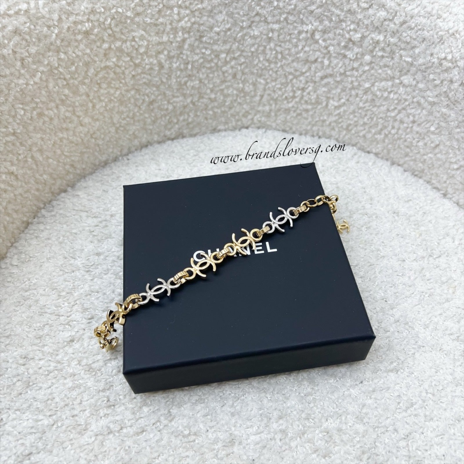 Chanel 26P CC Logos Bracelet in 2 Tone Gold and Silver Hw