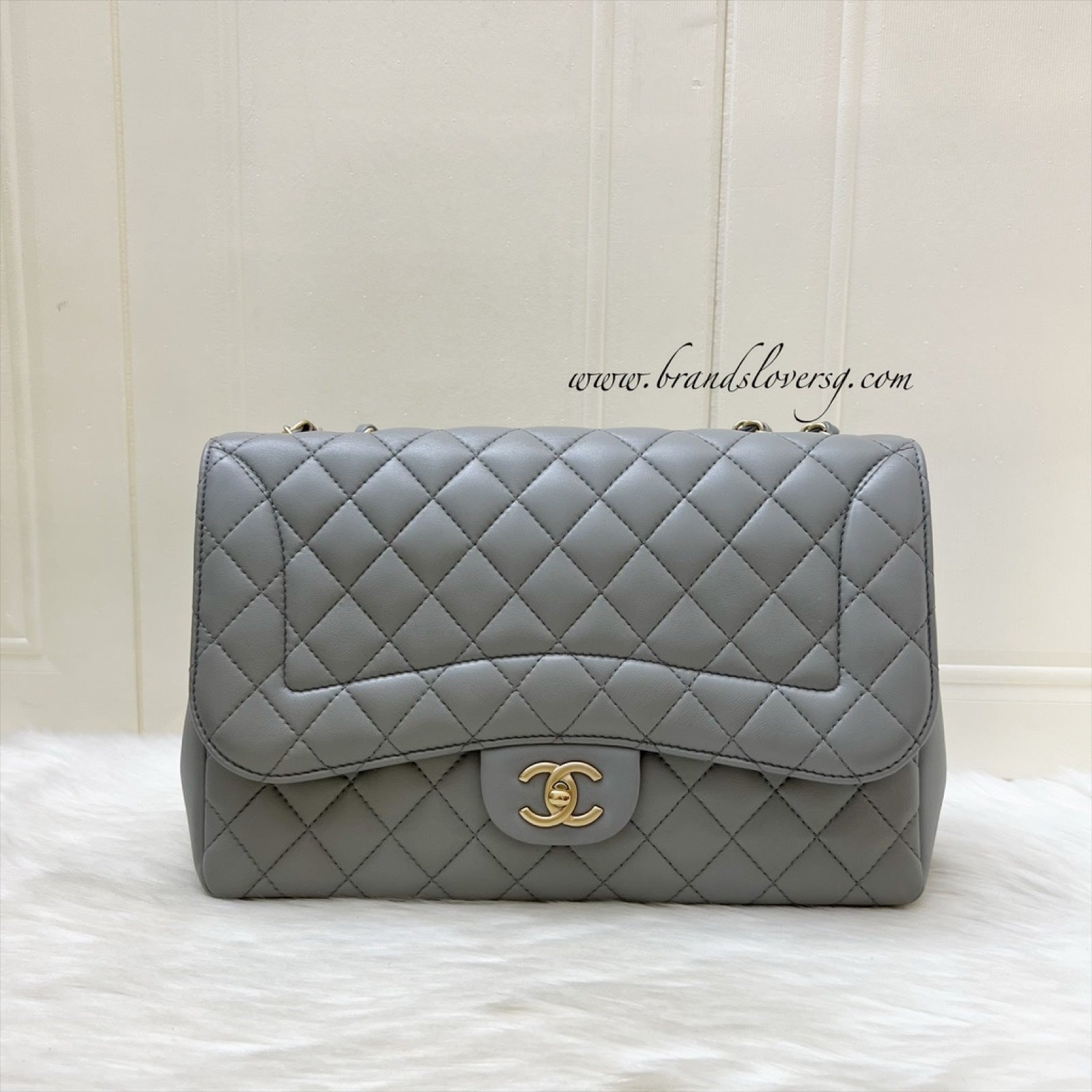 Chanel Mademoiselle Chic Flap in Grey Lambskin and Matte Lghw Handbag