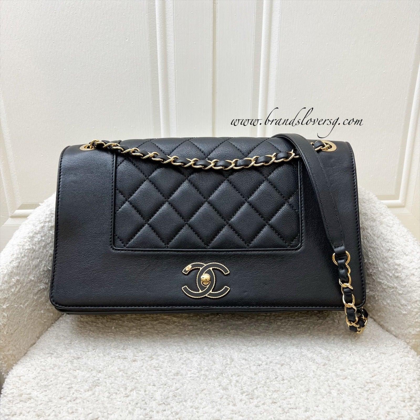 Chanel Large Mademoiselle Flap In Black Calfskin And Ghw Bag