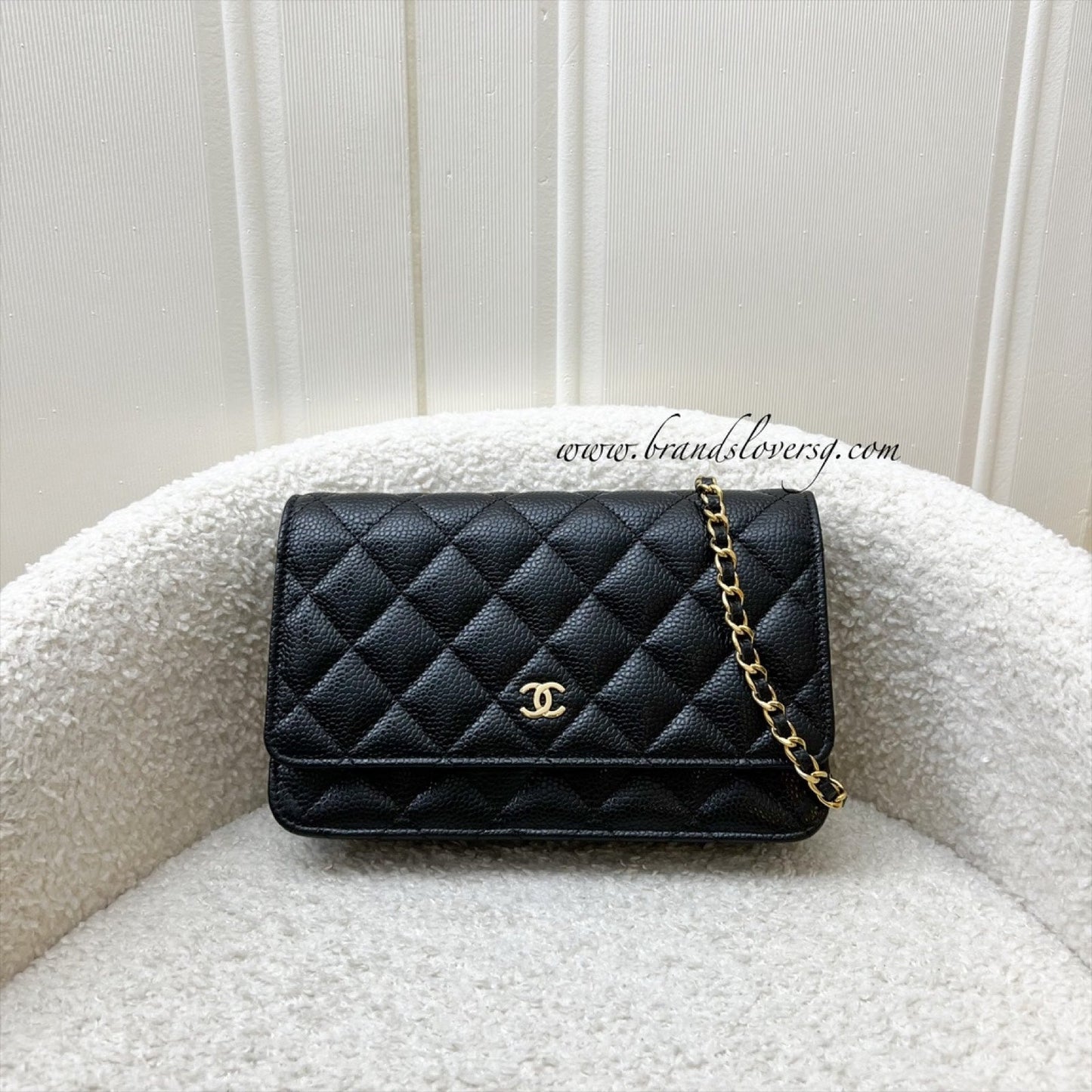 Chanel Classic Wallet on Chain WOC in Black Caviar and Ghw Handbag