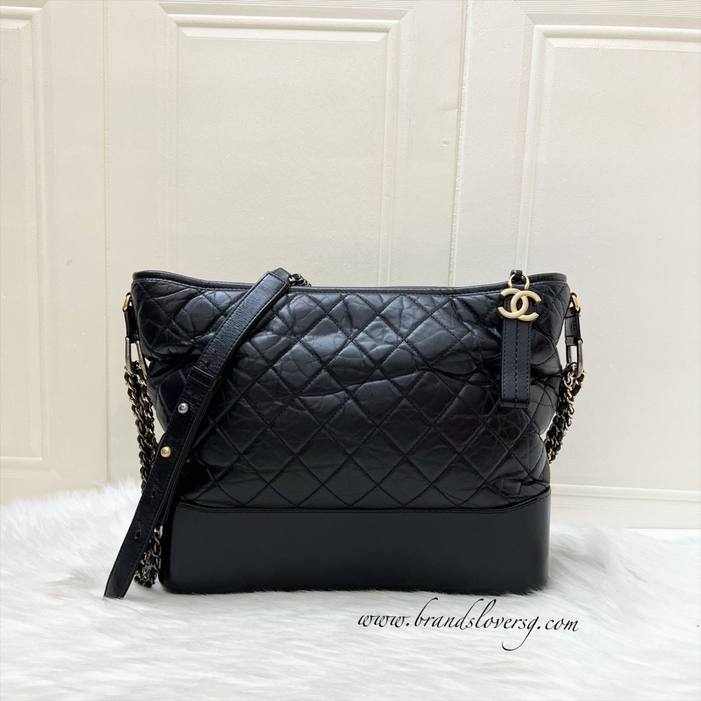Chanel Large Gabrielle Hobo In Black Distressed Calfskin And 3 Tone Hw 2