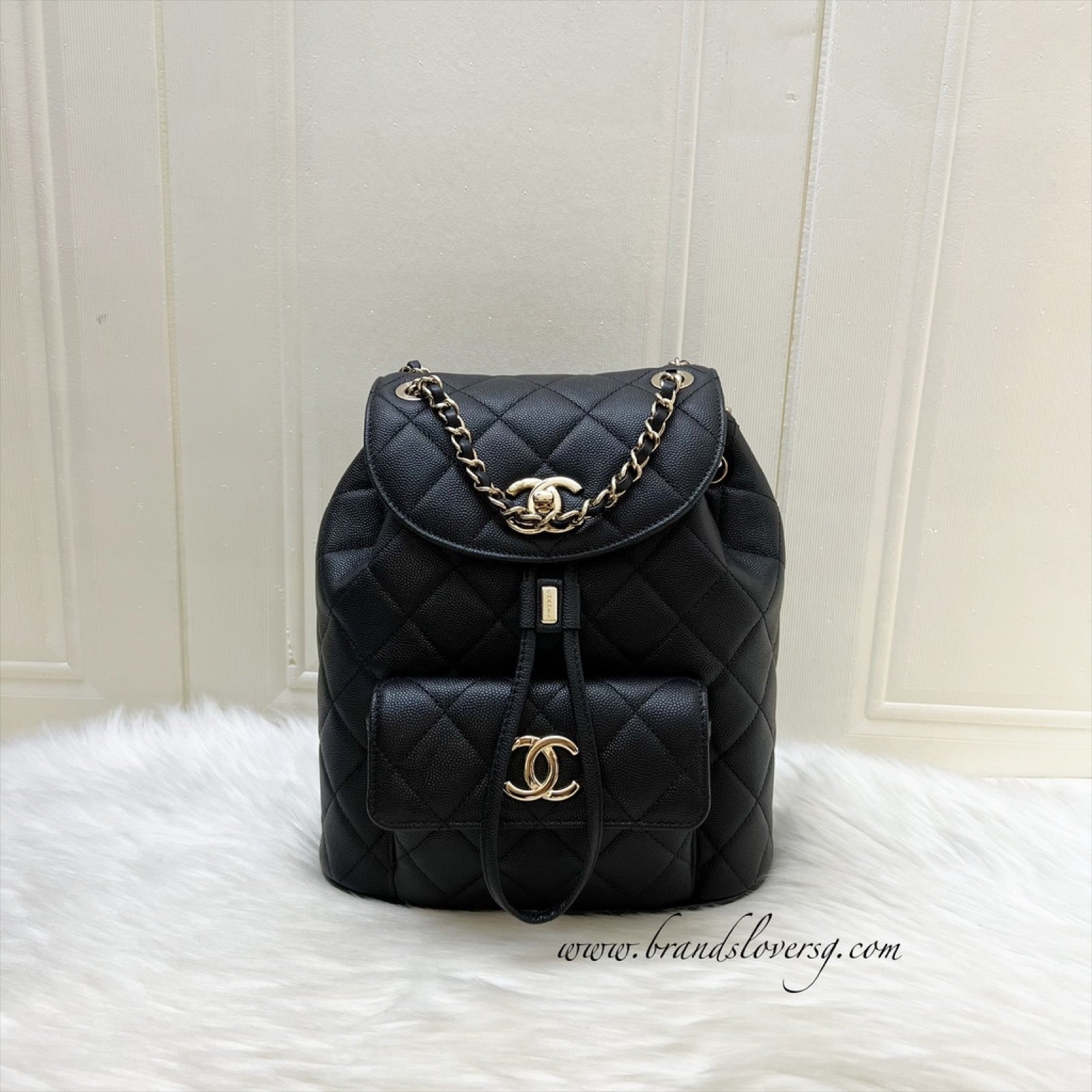 Chanel Duma Small / Medium Backpack in Black Caviar and Lghw ( )