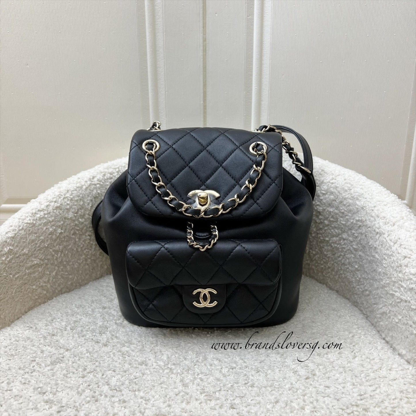 Chanel Duma Mini Backpack in Black Lambskin and Lghw ( )
