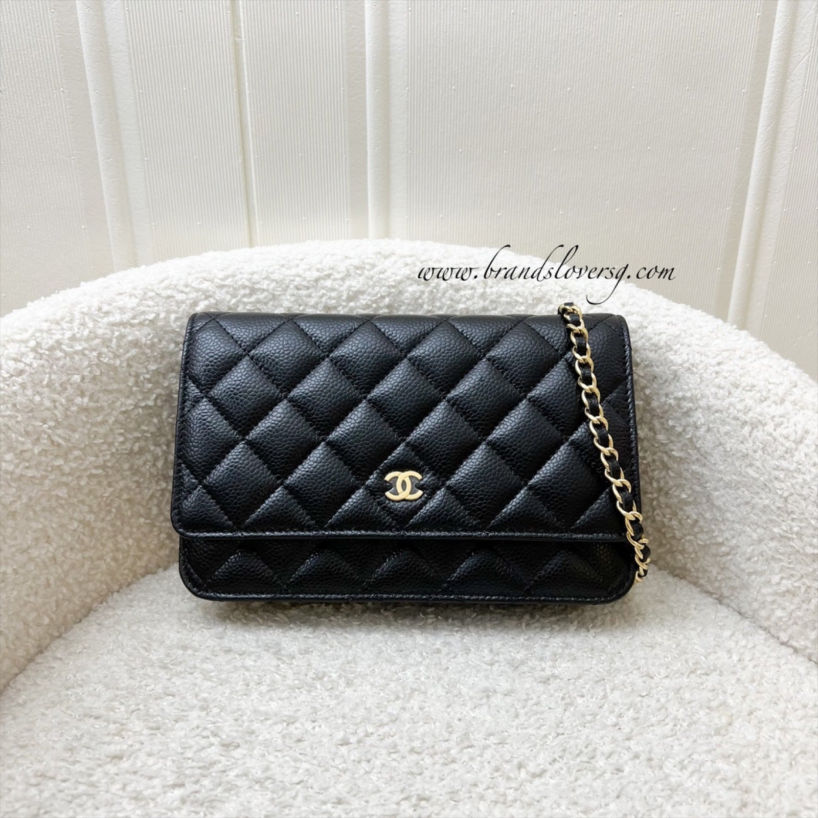 Chanel Classic Wallet on Chain WOC in Black Caviar and Ghw Handbag