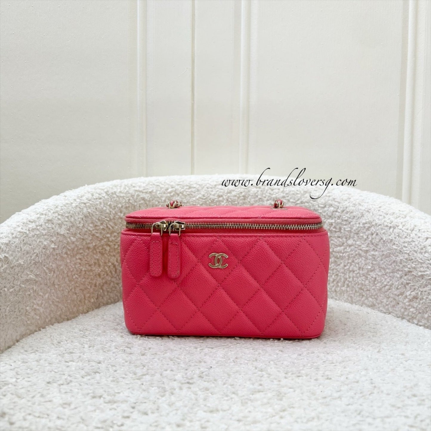 Chanel Classic Small Vanity In 23S Pink Caviar And Lghw Bag