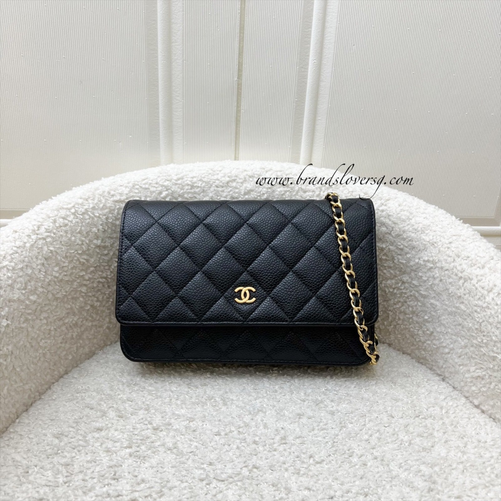 Chanel Classic Wallet on Chain WOC in Black Caviar and Ghw Handbag