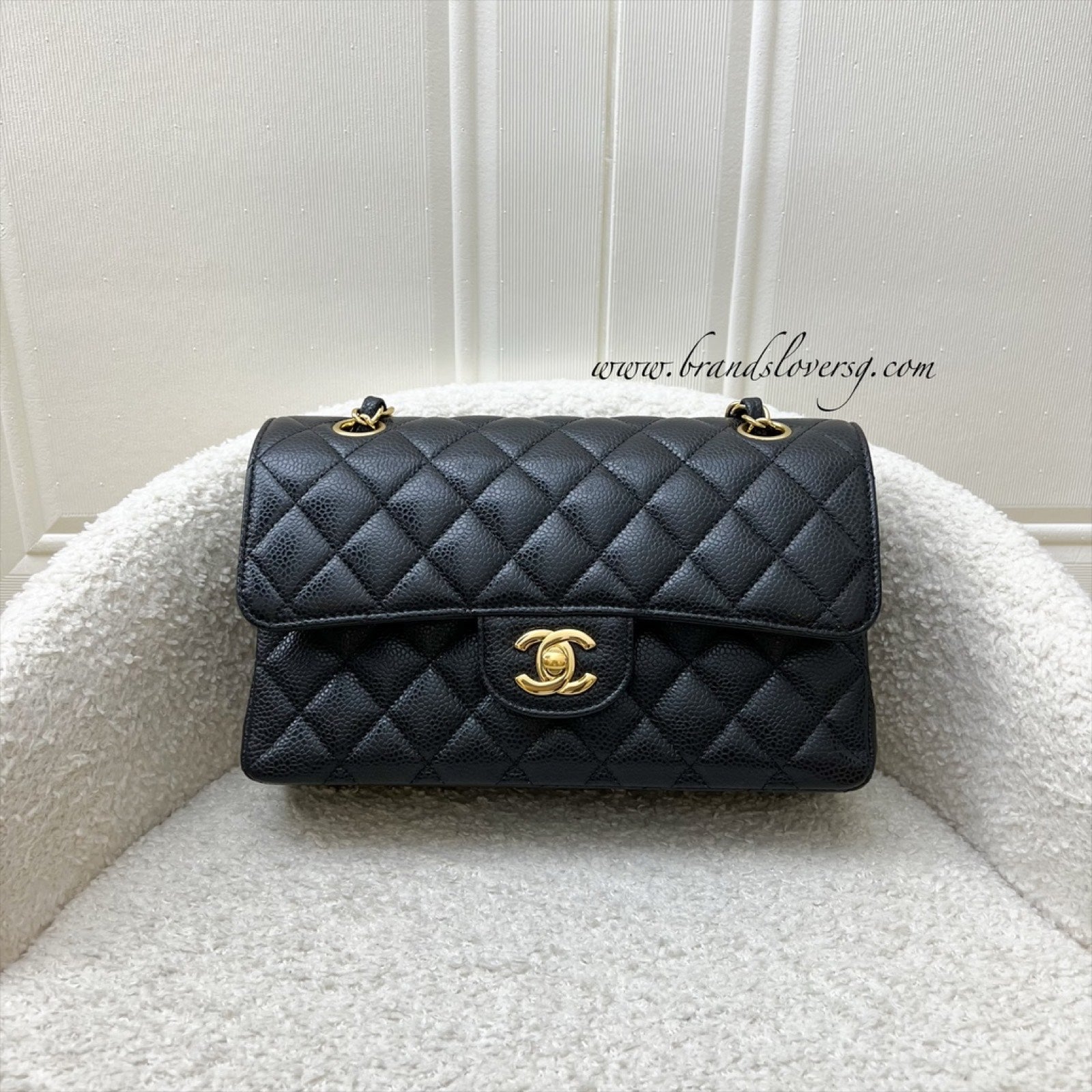 Chanel Small Classic Flap Cf In Black Caviar And Ghw ( ) Bag