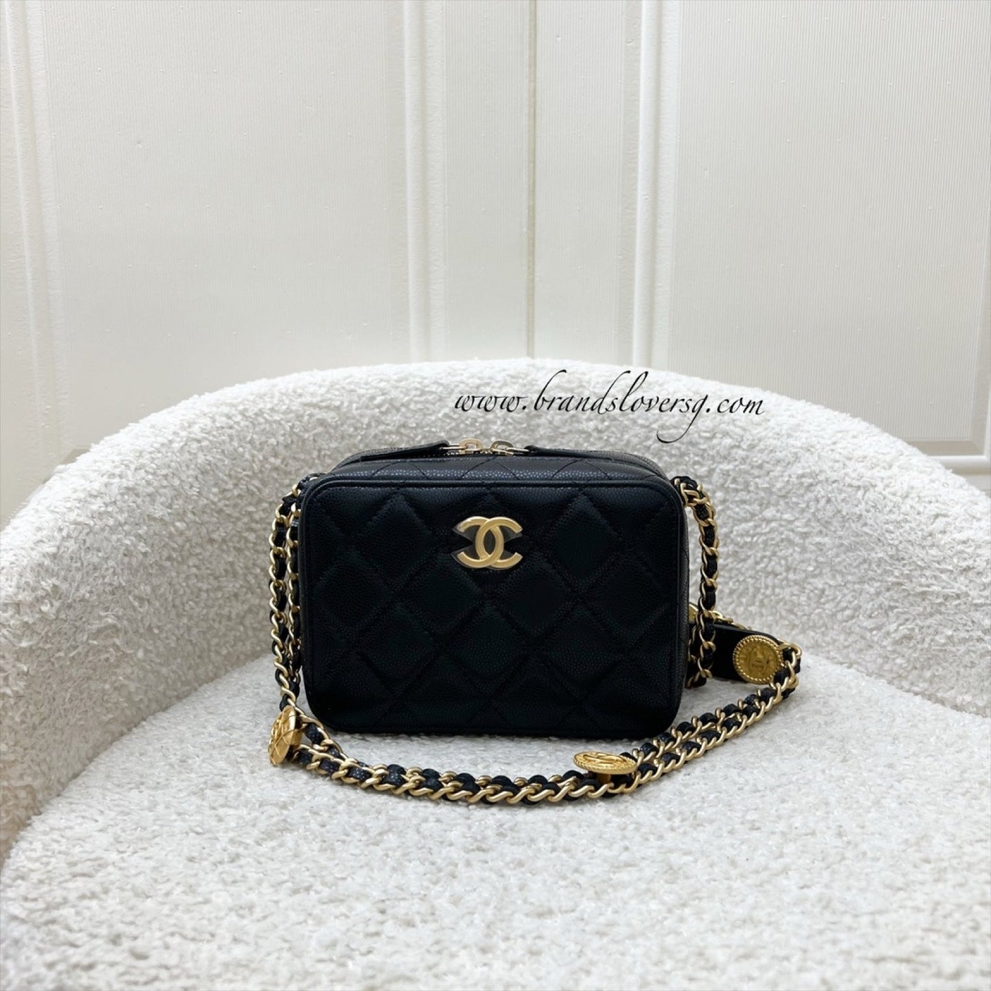 Chanel Twist Your Buttons Mini Camera Bag in Black Caviar and Aghw ( )