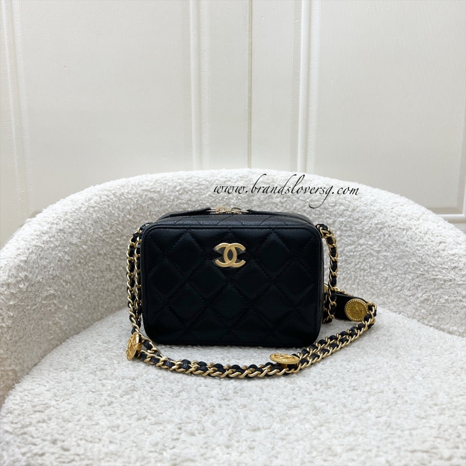 Chanel Twist Your Buttons Mini Camera Bag in Black Caviar and Aghw ( )