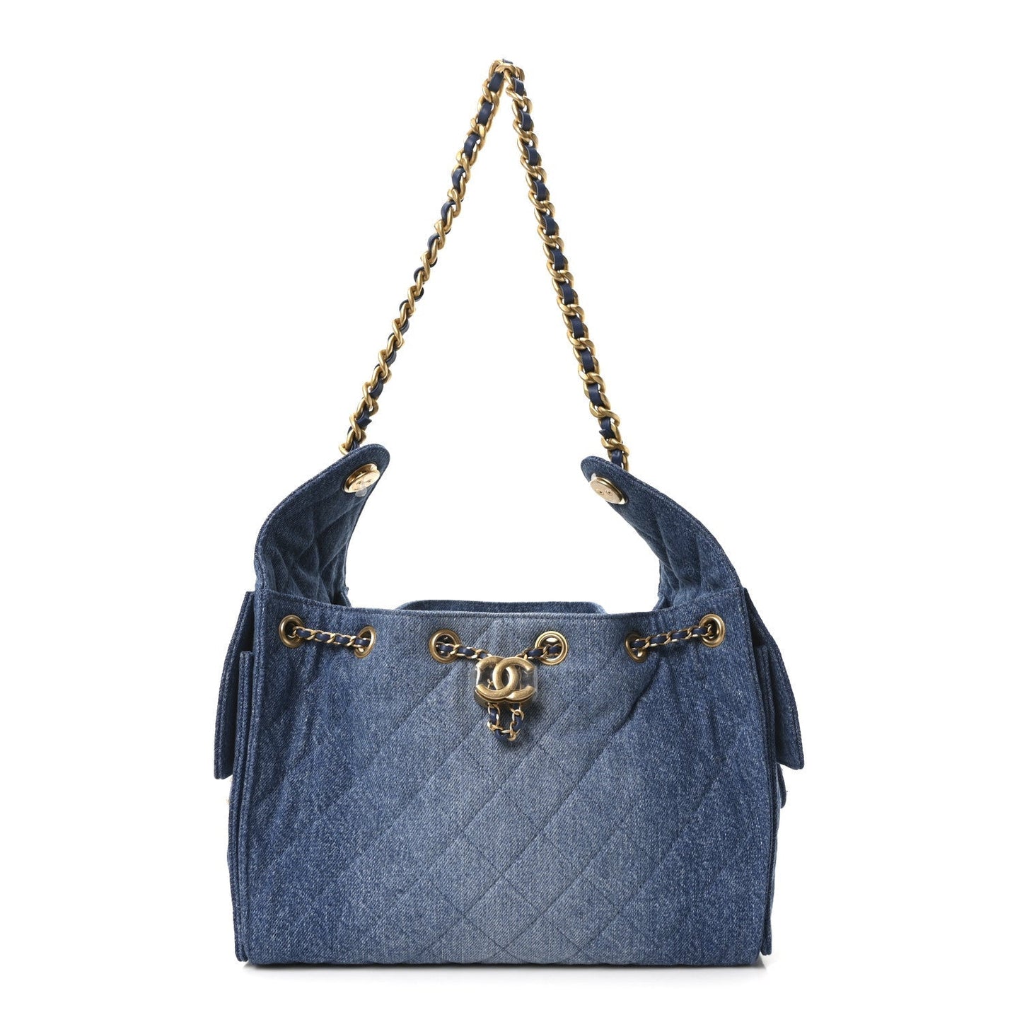 Chanel Washed Denim Quilted Small 25 Handbag Blue