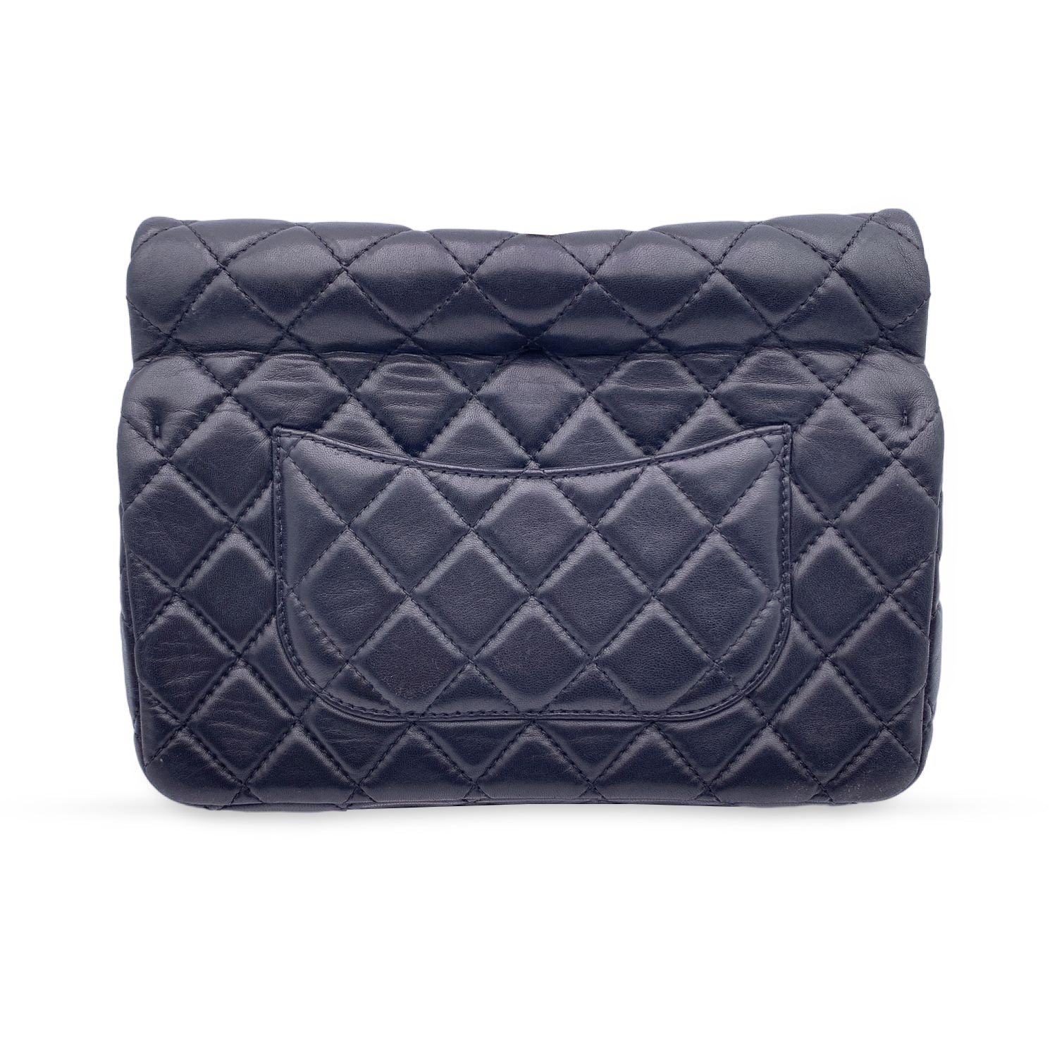 Chanel Black Quilted Leather Reissue Roll . Clutch Bag