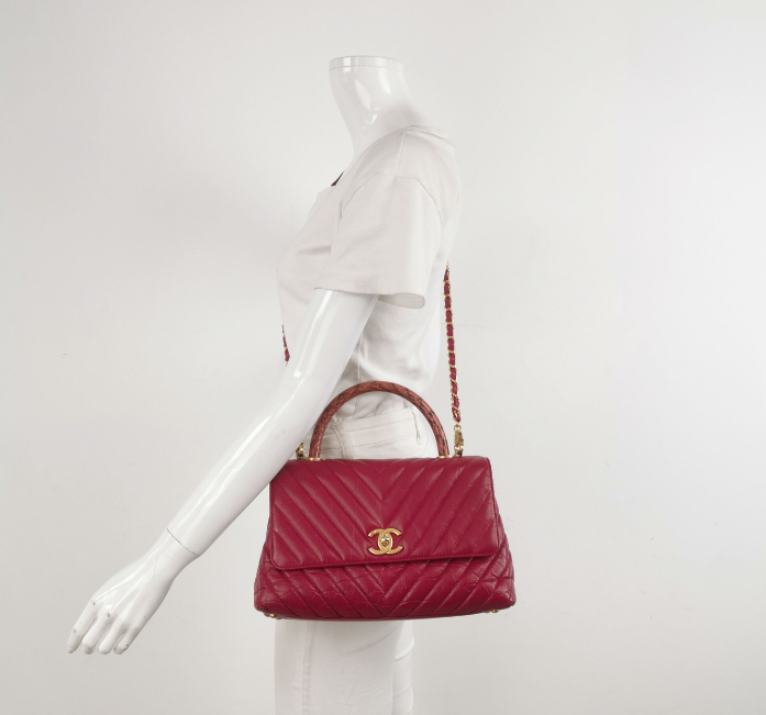 Chanel Coco Handle large bag **cm red cowhide