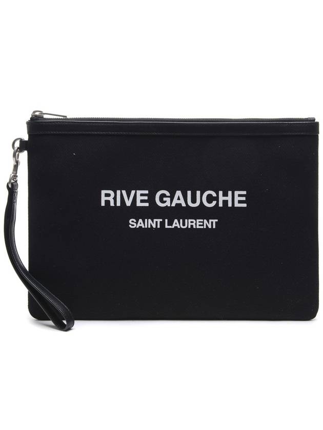 YSL Saint Laurent Saint Laurent Trending Rive Gauche Zipper Strap Black Clutch Bag