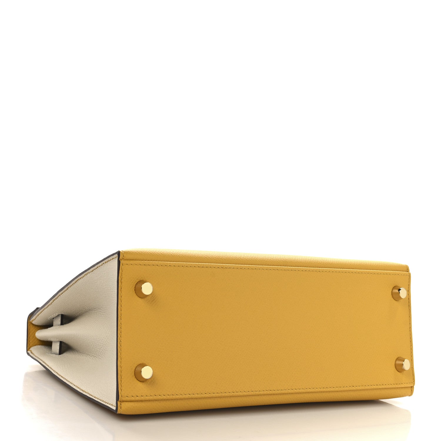 Hermes Epsom Bi Color Horseshoe Kelly Sellier Jaune Ambre Shoes
