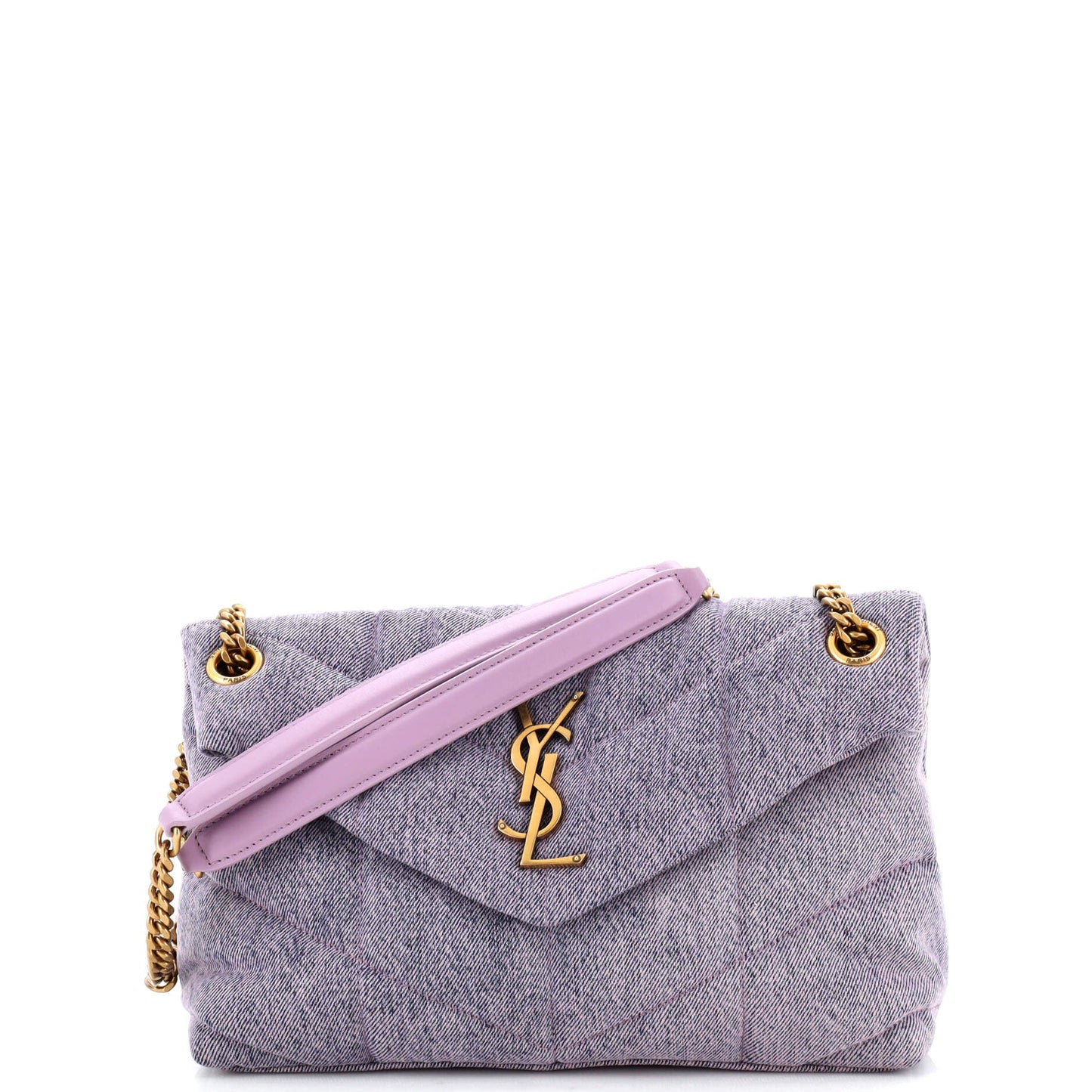 YSL Saint Laurent Luxury Trending Loulou Puffer Shoulder Bag Denim Quilted Small Denim Small 2